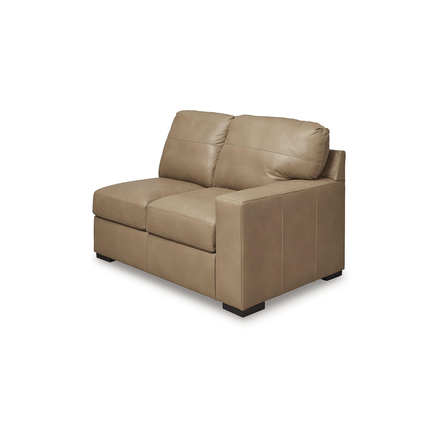 Signature Design by Ashley Bandon Modern Leather Match Left-Arm Facing 4-Piece Sectional with Removable Cushions and Armrest, Light Brown