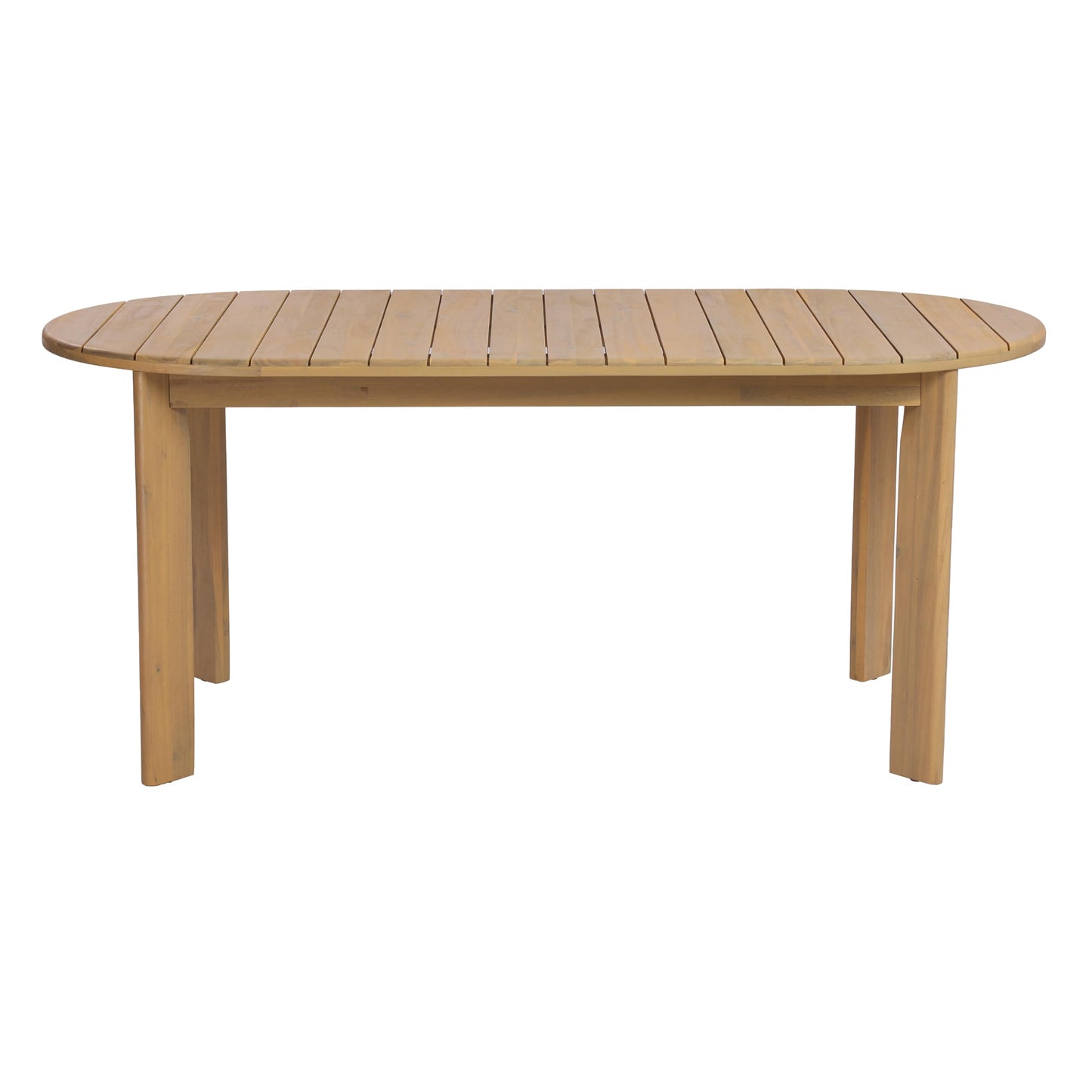 Merax Patio Outdoor Acacia Wood 7 Piece Dinning Set- 70 Inch Large Oval Outdoor Dining Table, 6 Pcs Dining Chairs with Cushions for Backyard, Lawn, Balcony, Light Teak + Natural
