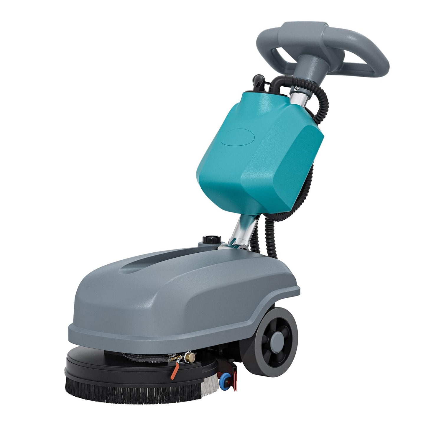 KARHDIR Walk Behind Commercial Floor Scrubber Machine, Battery Powered Cordless Compact Scrubber 15" Cleaning and 23" Suction Width, 6 Gal Sewage and 5 Gal Water Tank, 24000 Sq Ft/h