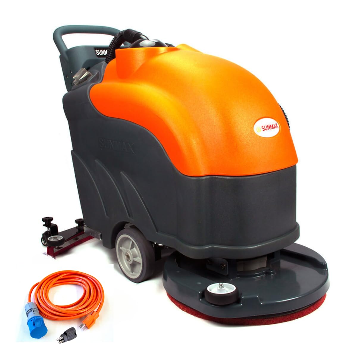 SUNMAX RT50AC 22" Electric Floor Scrubber Dryer Machine, 22 FEET Power Cord, 14.5-Gal Sewage Tank, 22" Brush/Pad Cleaning Width; 31" Squeegee Width