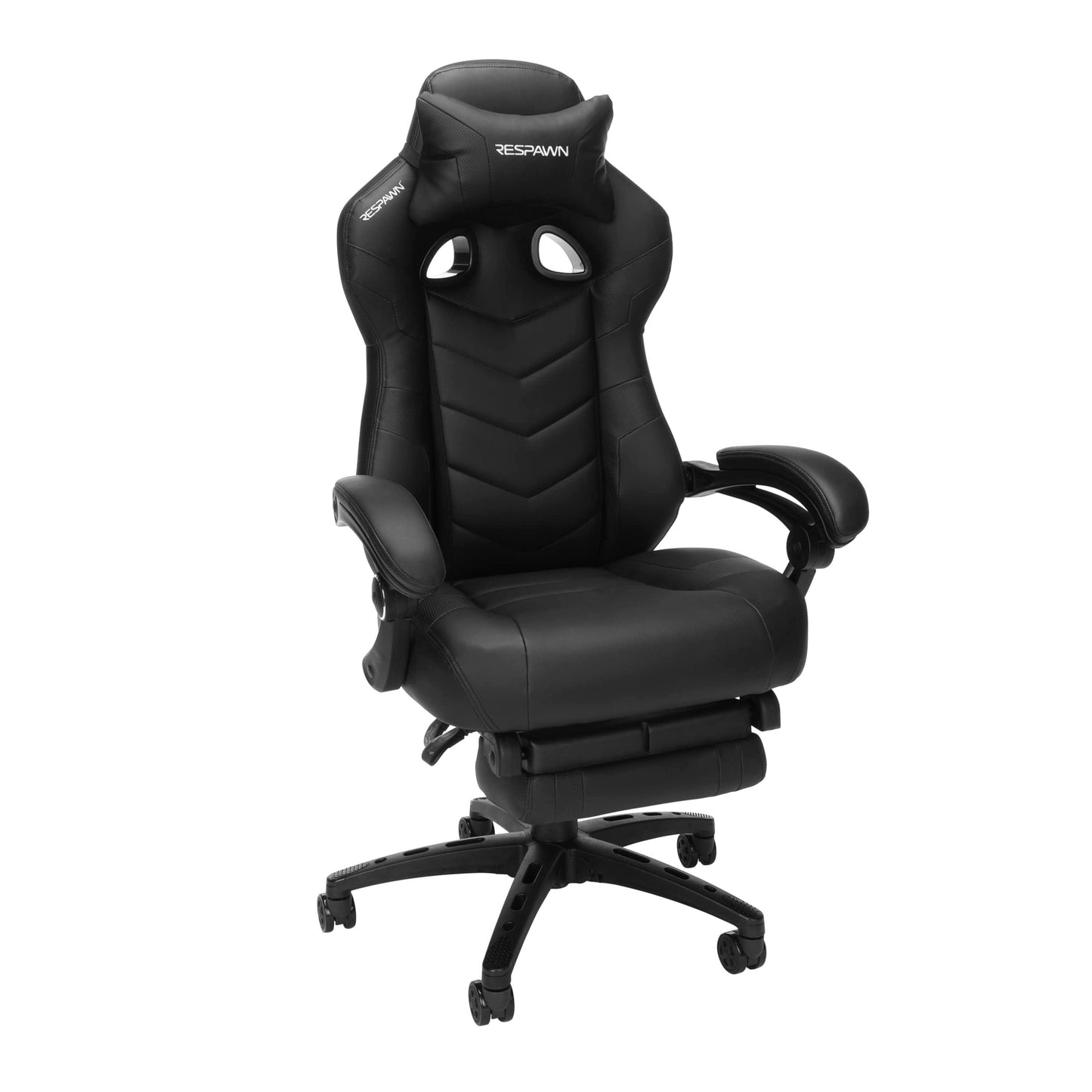 RESPAWN 110 Pro Ergonomic Gaming Chair with Footrest for Adults - Comfortable Office Gaming Recliner with Lumbar Support and Headrest, Racing Style Video Game Chairs for Computer Gamer - Black