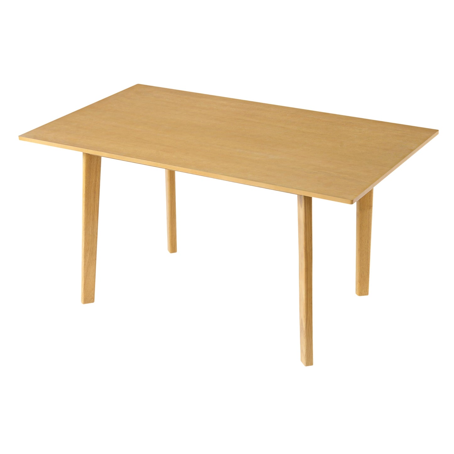 Merax 60" Rustic Farmhouse Dining Table, Minimalist Modern Solid Wood Frame Dining Table for Kitchen, Living Room, Natural