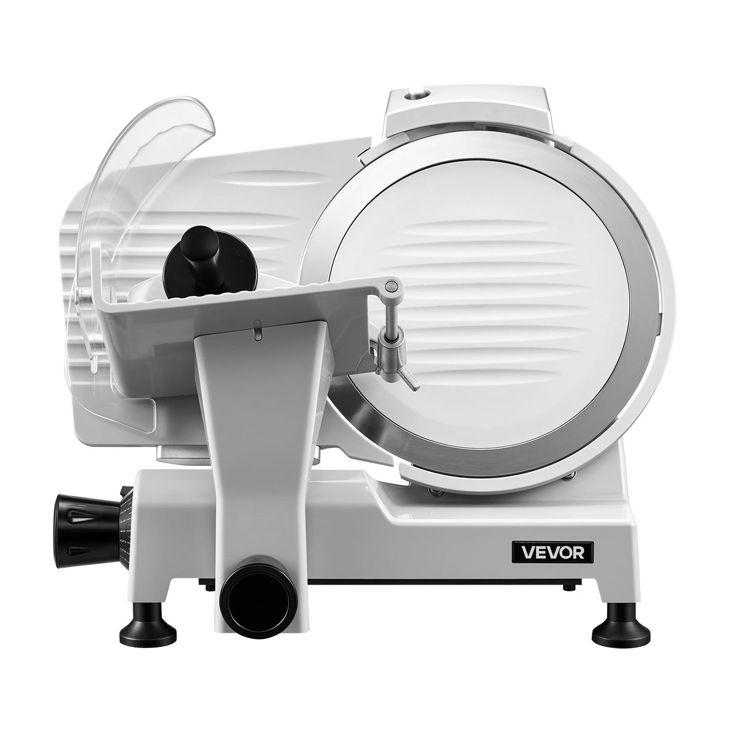 VEVOR Commercial Meat Slicer, 300W Electric Cutter, Removable 10" Carbon Steel Blade and Food Tray, 0-0.47" Adjustable Thickness Food Slicer Machine,for Frozen Meat, Ham, Baguett, Steak, ETL Approved
