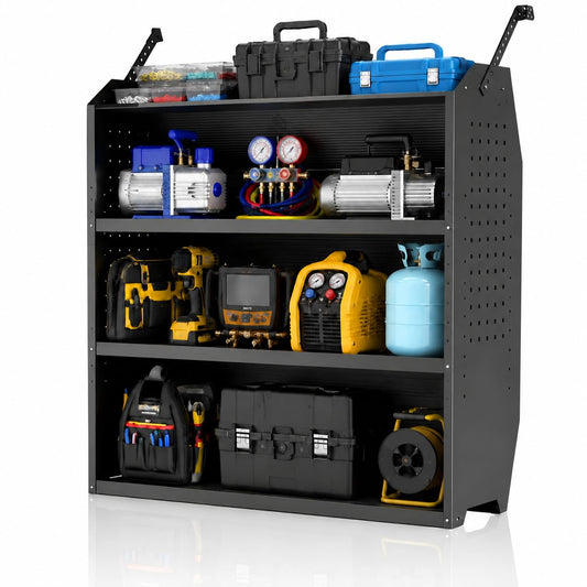 KUTAFUWO Cargo Van Shelving Storage System Fit for Ford Transit,Chevy Express,Nissan NV,Ram Promaster,GMC Savana,Mercedes-Benz Sprinter and Metris.42 W x 46" H x 13" D Heavy-Duty Steel Truck Rack
