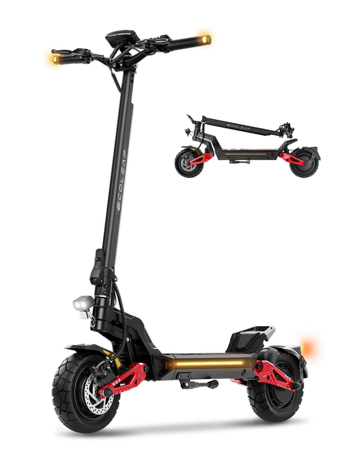 Electric Scooter for Adults, 28/43.5 MPH, 50/75 Mile Range, 1500W/4000W Peak Motor, Dual Hydraulic Suspension, 4G Smart, UL2272/2271 Certified Crimson