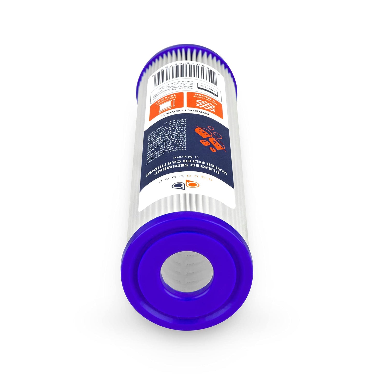 Aquaboon 1 Micron Pleated Water Filter 10 x 2.5 - Whole House Sediment Filter Replacement Cartridge Compatible with WFPFC3002, WHKF-WHPL, 50-Pack