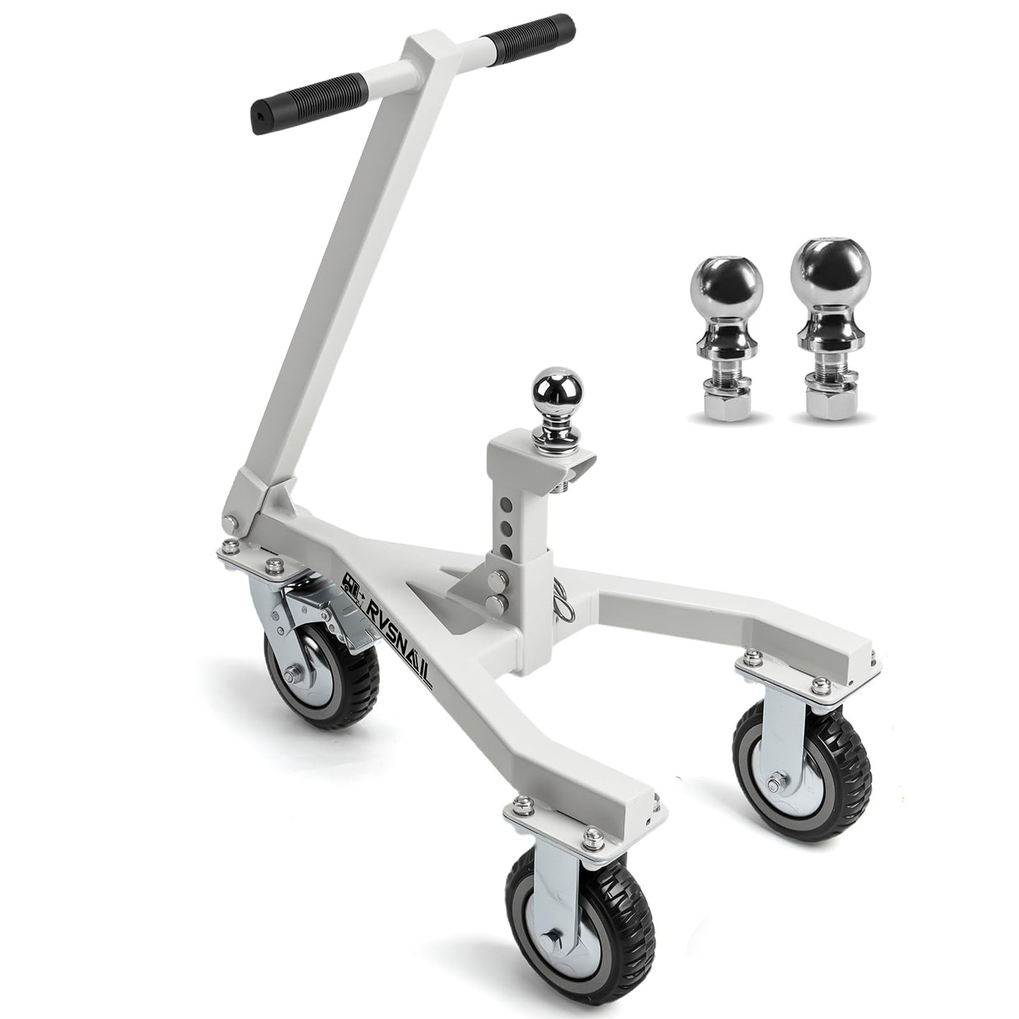 Heavy-Duty Trailer Dolly – 20,000 lbs Load, 3,500 lbs Tongue Weight, 360° Swivel Wheels with Brake, 2" & 2-5/16" Hitch Balls, Manual Trailer Mover for RV, Boat, Camper, Jet Ski, Motorcycle