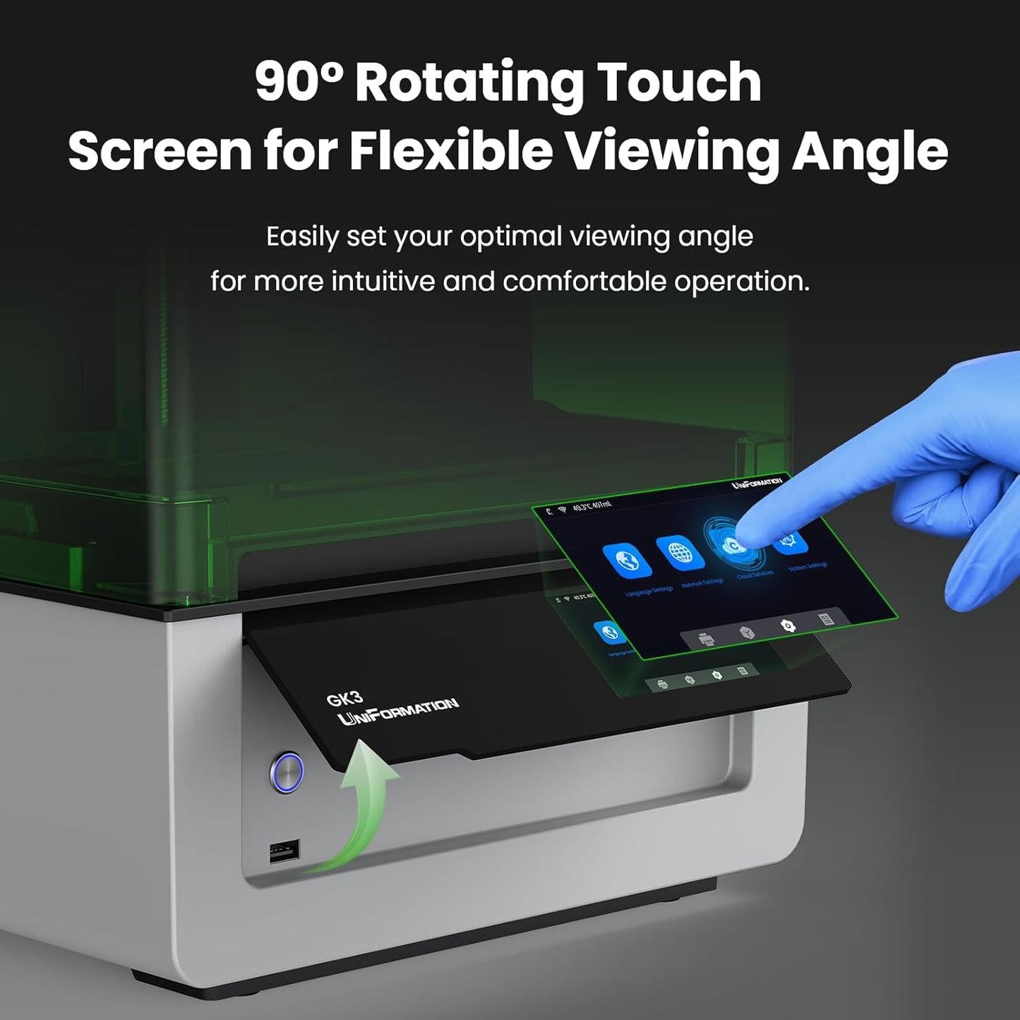 UniFormation GK3(B) Resin 3D Printer 16K HD LCD with COB Light Source 3D Resin Printer Ball Screw Z-axis & Smart Heating System & App Control 8.3 x 4.7 x 9.5 Inches Large Build Volume