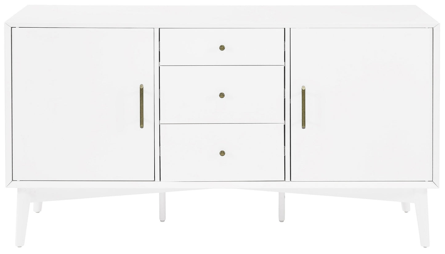Crosley Furniture Landon Mid Century Sideboard Buffet Cabinet with Storage, White