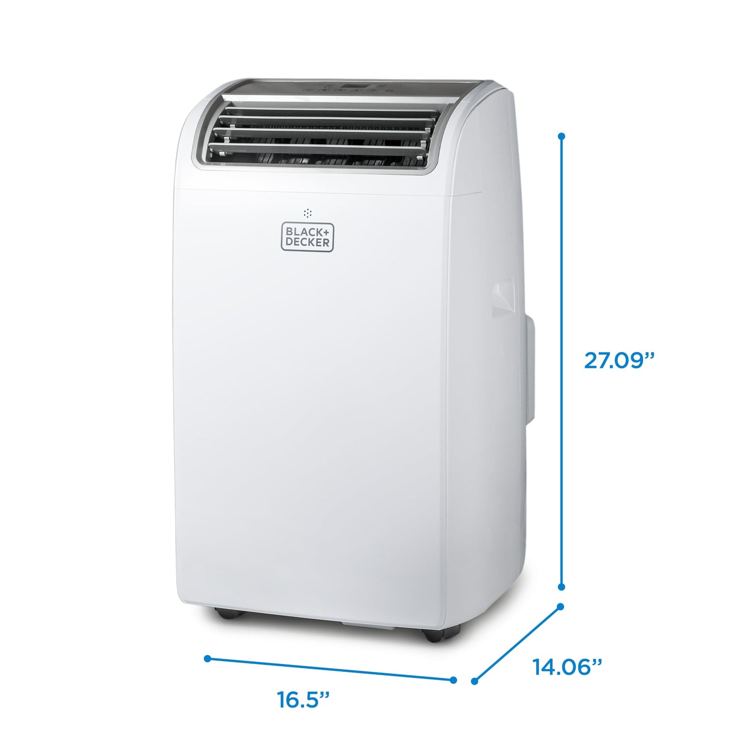 BLACK+DECKER Portable Air Conditioner, 14,000 BTU for Rooms Up To 700 Sq. Ft., Portable AC with Follow Me Remote Control & Window Kit, BPT10WTB, White