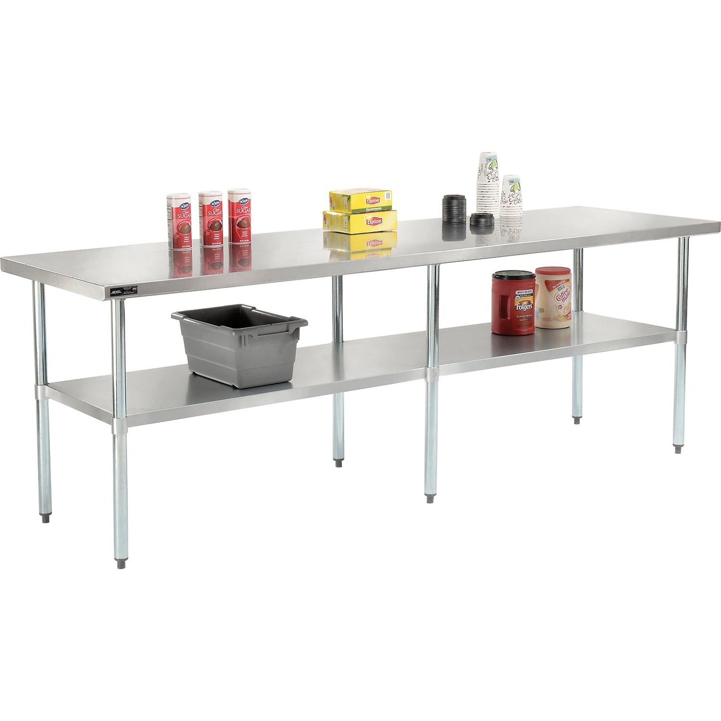 Nexel WB9630SS Stainless Steel Worktable With Under shelf, 96"W x 30"D x 35"H