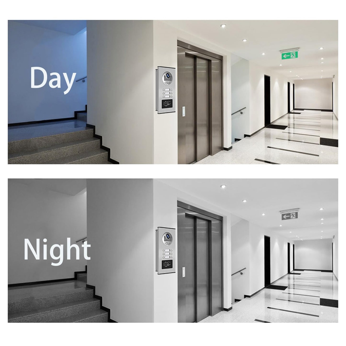 Wired Video Apartment Intercom System,6 Units 7 inch Monitor Video Door Phone Kit,Indoor Outdoor Video Doorbell, ID Card Unlock, 2 Way Audio, 6-Screen for Home Apartment (1 Doorbell+6 Monitor)