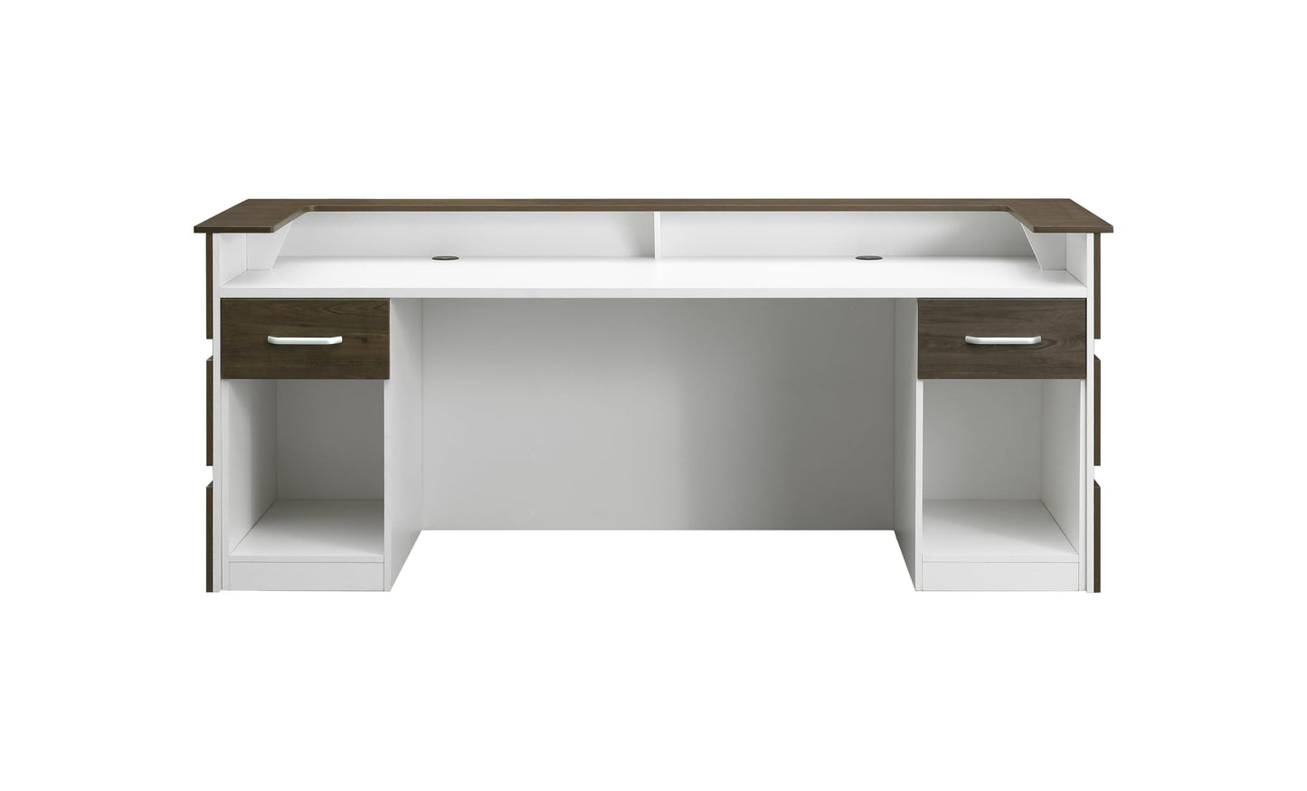 Mares 87" Wood Office Reception Desk Counter & Drawers w/Telescopic Rails & Chrome Handles | Cable Grommet Holes | Option to Add Logo | Front Table Furniture Nail Hair Beauty Salon Spa Restaurant