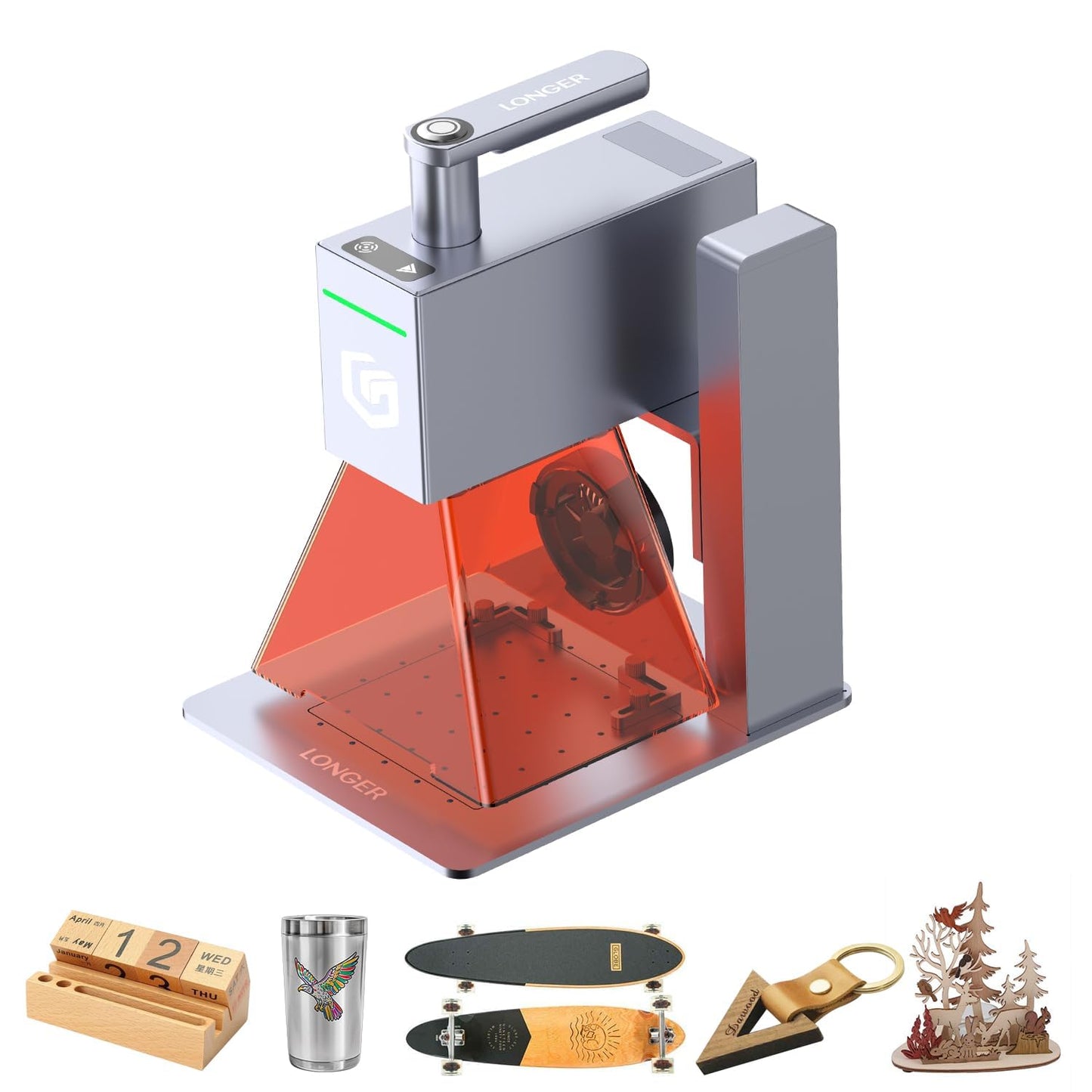 Longer Nano 6000mW Desktop Laser Engraver, 0.05mm Precision 5000mm/s Engraving Speed, 3.3K Resolution, Laser Cutter and Engraver for Wood, Metal, Acrylic, Leather 100x100mm Work Area