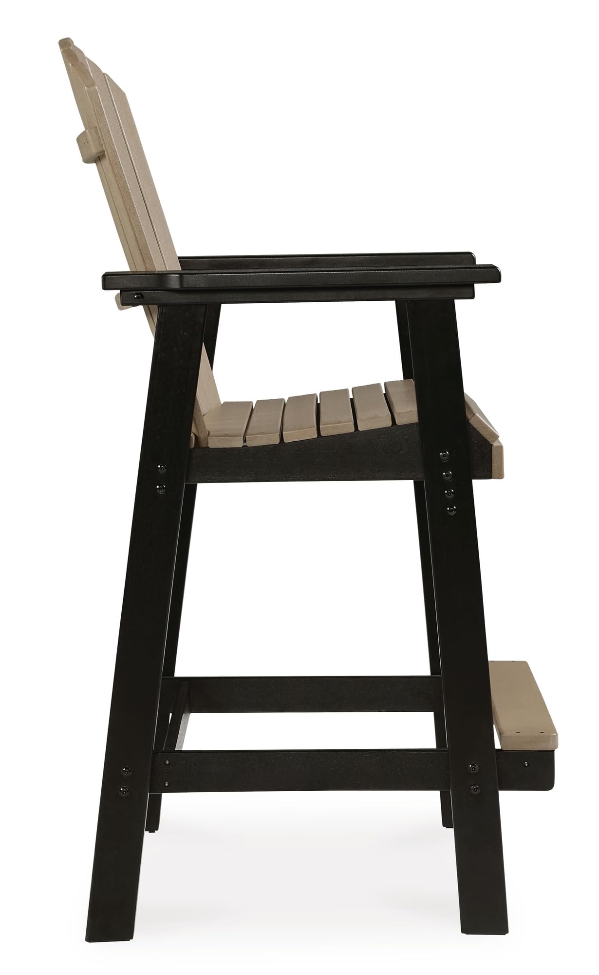 Signature Design by Ashley Fairen Trail 30" HDPE Durable Outdoor Barstool, 2 Count, Black & Brown