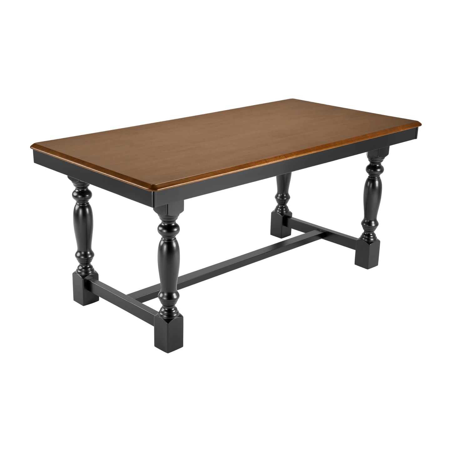 Bush Home 67-Inch Dining Table for 4-6 People, Squire Trestle Farmhouse Rectangular Wood Dining Room Table, Kitchen, Living Room, Sterling Dining Collection, Burnished Medium Brown and Black Paint