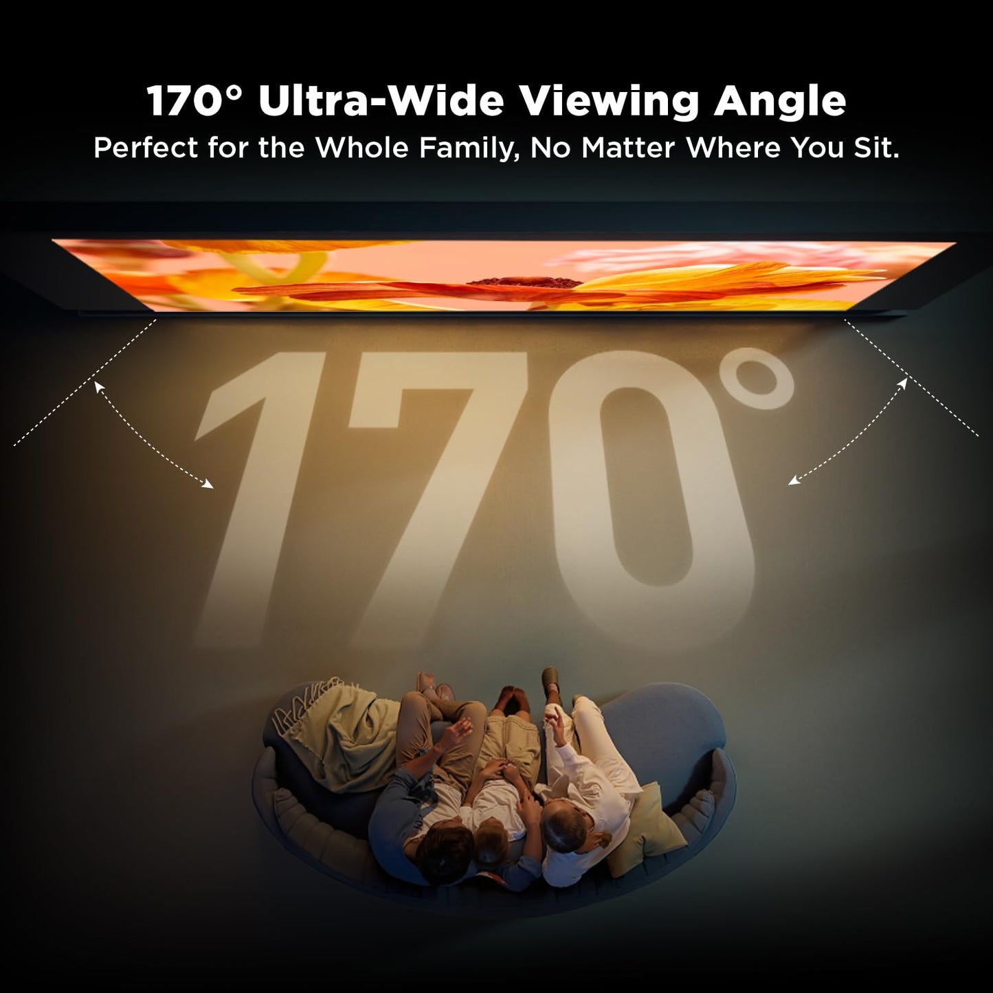 NothingProjector ALR Screen for Ultra Short Throw Projector, 95% Ambient Ceiling Light Rejecting, 120 inch, 4K/8K UHD, Active 3D, Fixed Frame 16:9, Wall Mount Anti Daylight UST, Black Series NothPJ