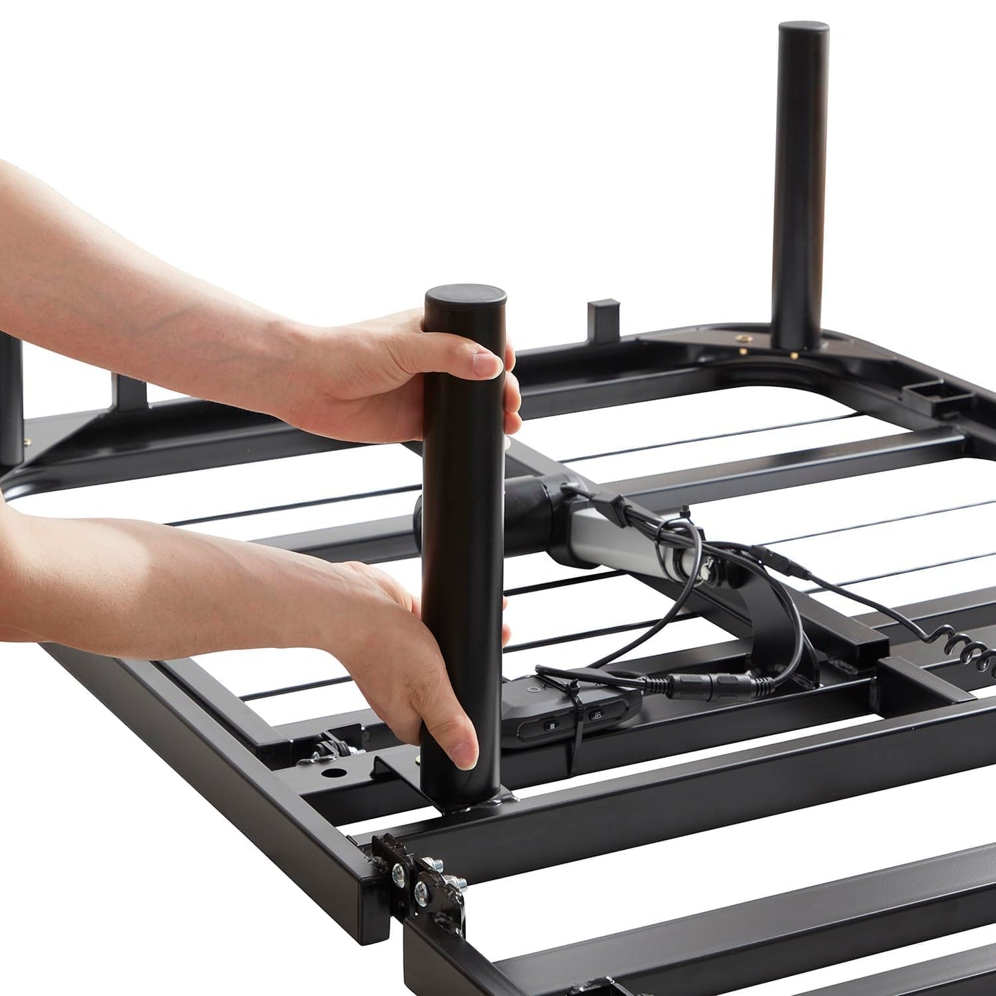 Nestl Basic Adjustable Bed Base, Split King Size Bed Frame, Motorized Head and Foot Incline, Adjustable Bed Frame, Wireless Remote, Fast & Easy Assembly
