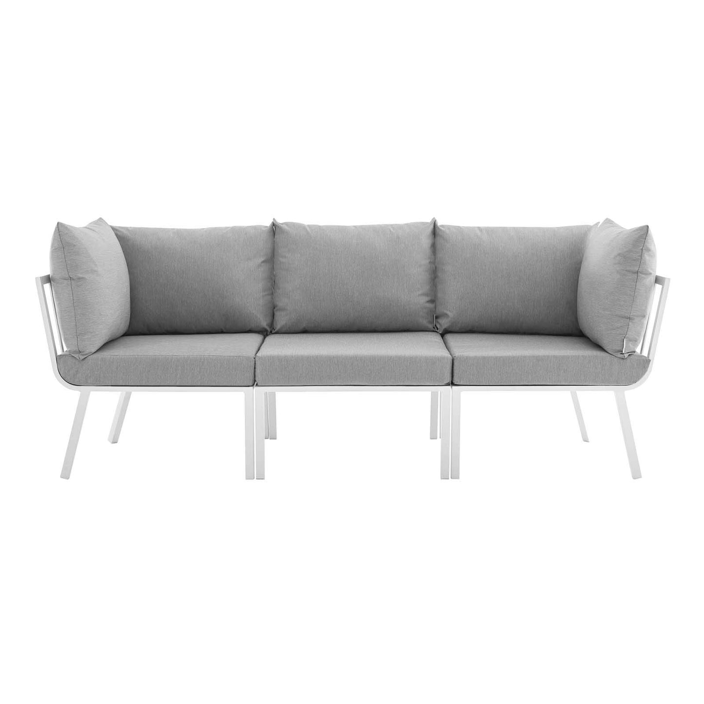 Modway Riverside Outdoor Furniture, 3-Piece Set, White Gray
