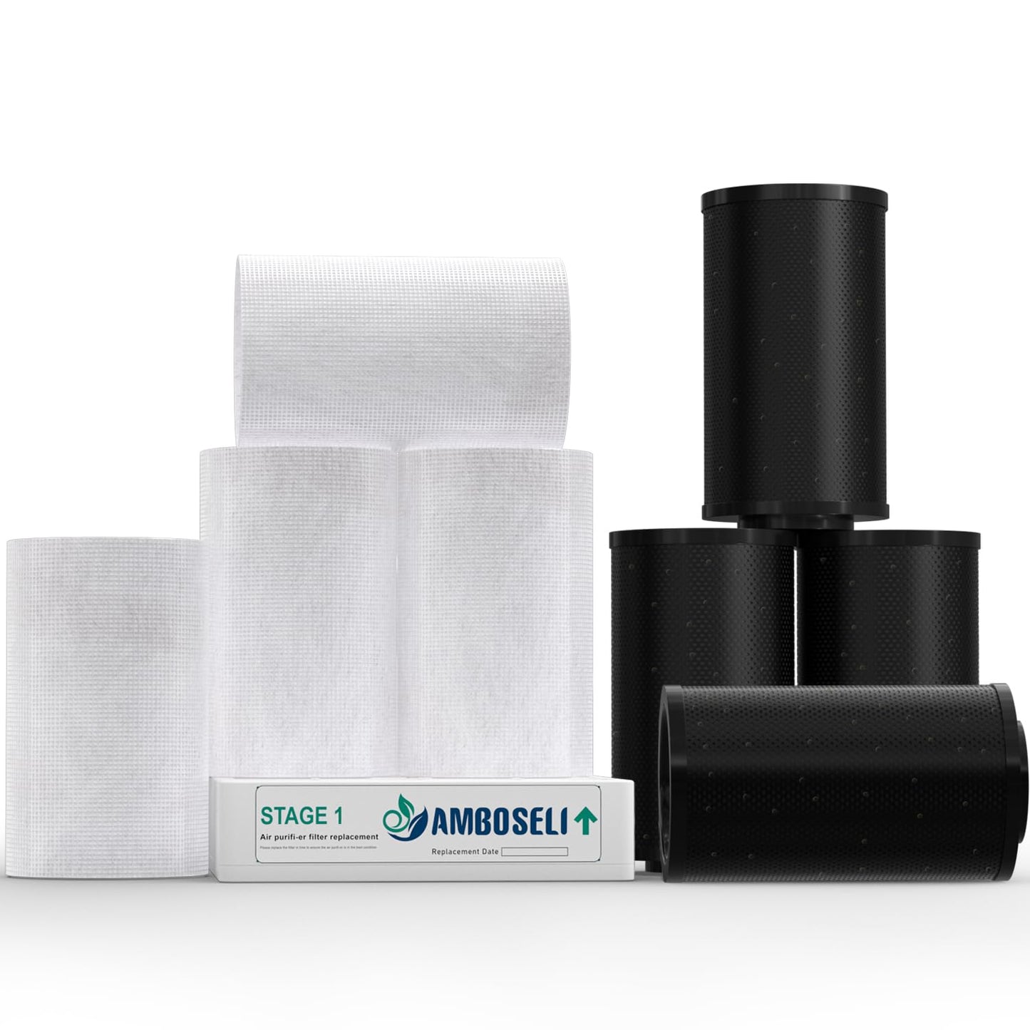 Amboseli 9 Pack Air filte-r Replacement Bundle Compatible with IQAir GC Series Air Purifie-r, True HEPA Replacement, and Activated Carbon Replacement