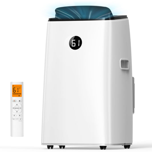 14000 BTU Portable Air Conditioners Cools Up to 700 Sq.Ft, 3-in-1 Energy Efficient Portable AC Unit with Remote Control,Dehumidifier Fan,Smart Quiet Sleep Mode,Timer,Auto Swing,for Room Bedrooms