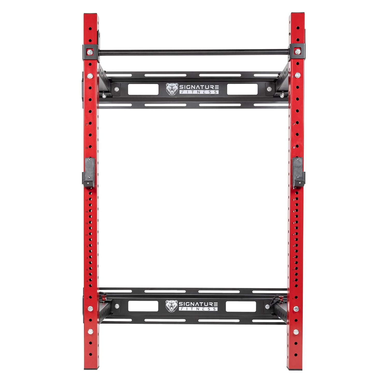 Fitvids 3"x3" Wall-Mount Foldable Power Cage with Pull-Up Bar & J-Hooks - Space-Saving Home Gym Rack