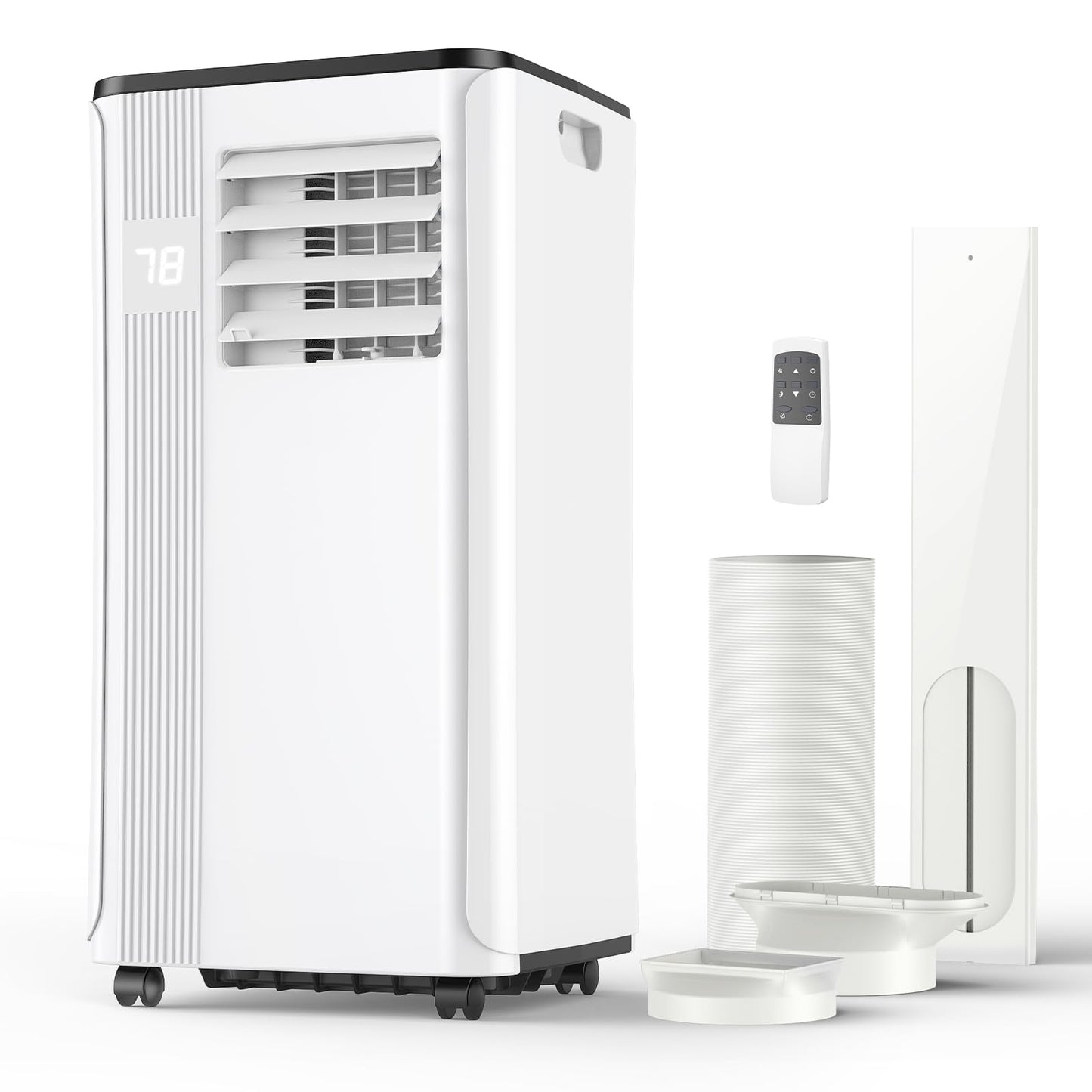 Portable Air Conditioners - 2026 Upgraded 10000 BTU Portable AC for Room up to 450 Sq. Ft, 3 in 1 AC Unit with 24H Timer, Smart Sleep Mode, Remote Control, Air Cooler for Bedroom Kitchen Small-Rooms