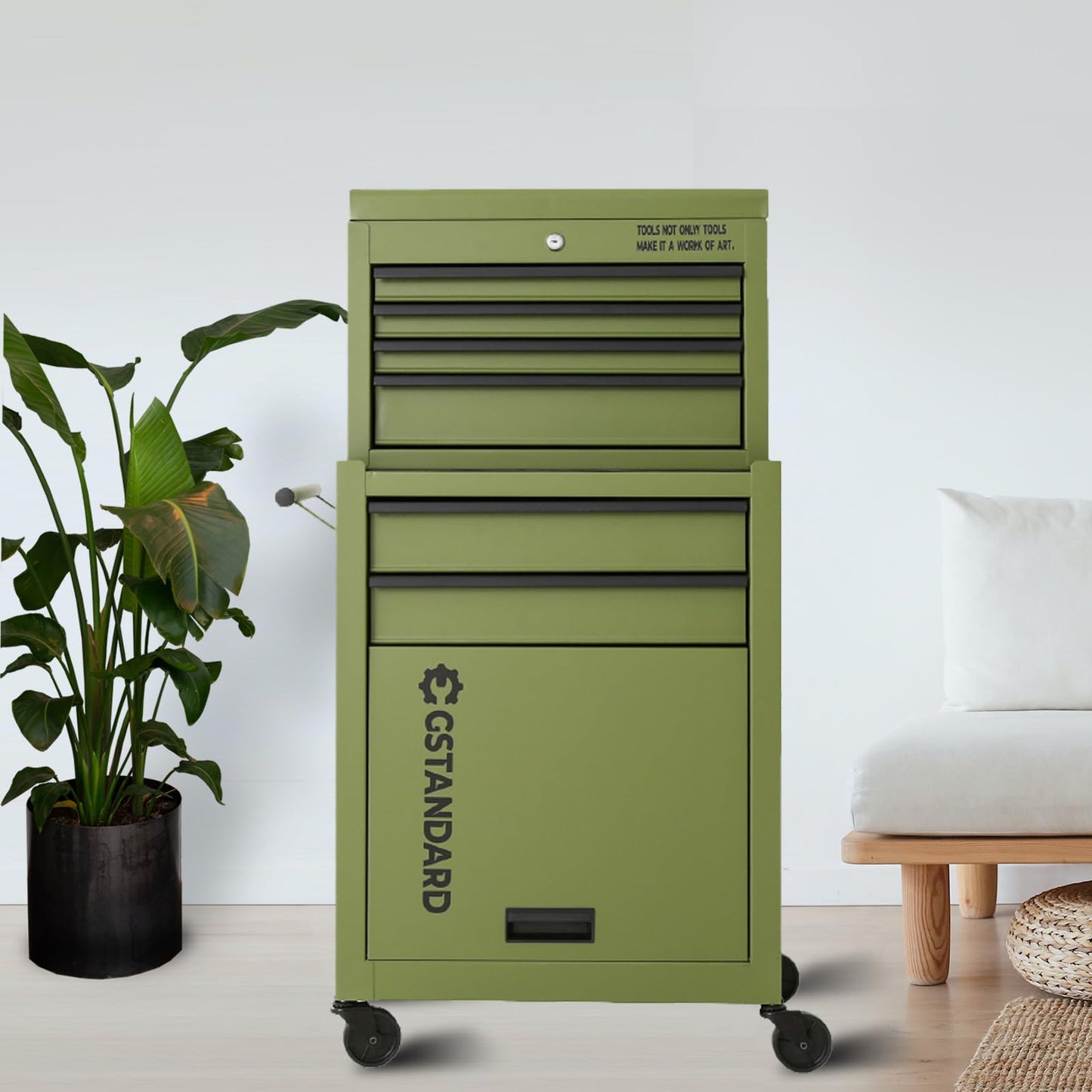 GSTANDARD APTB226G Torin 6-Drawer Rolling Tool Chest: High-Capacity 2-in-1 Detachable Tool Cabinet with Lockable Wheels & Secure System, Green
