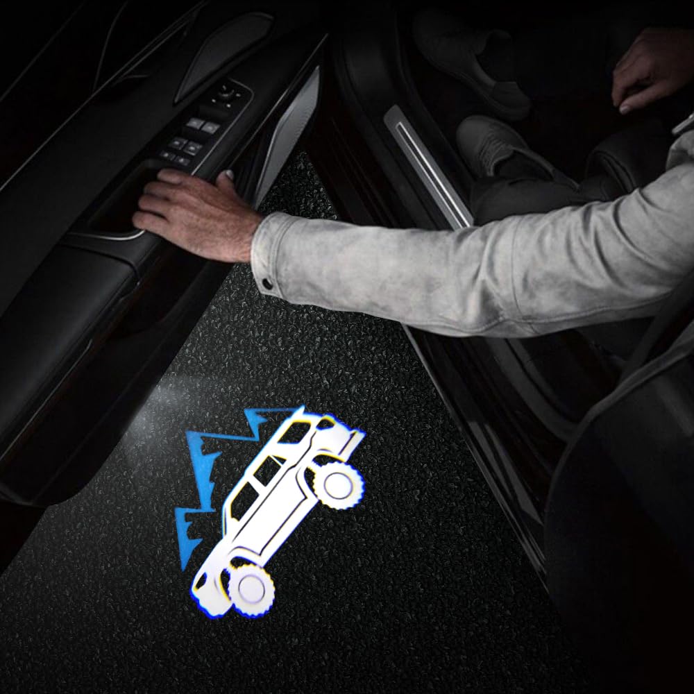 akarin 2 PCS LED Car Door Logo Lights Compatible for 4Runner 2010-present Blue Laser Welcome Light Puddle Lamp