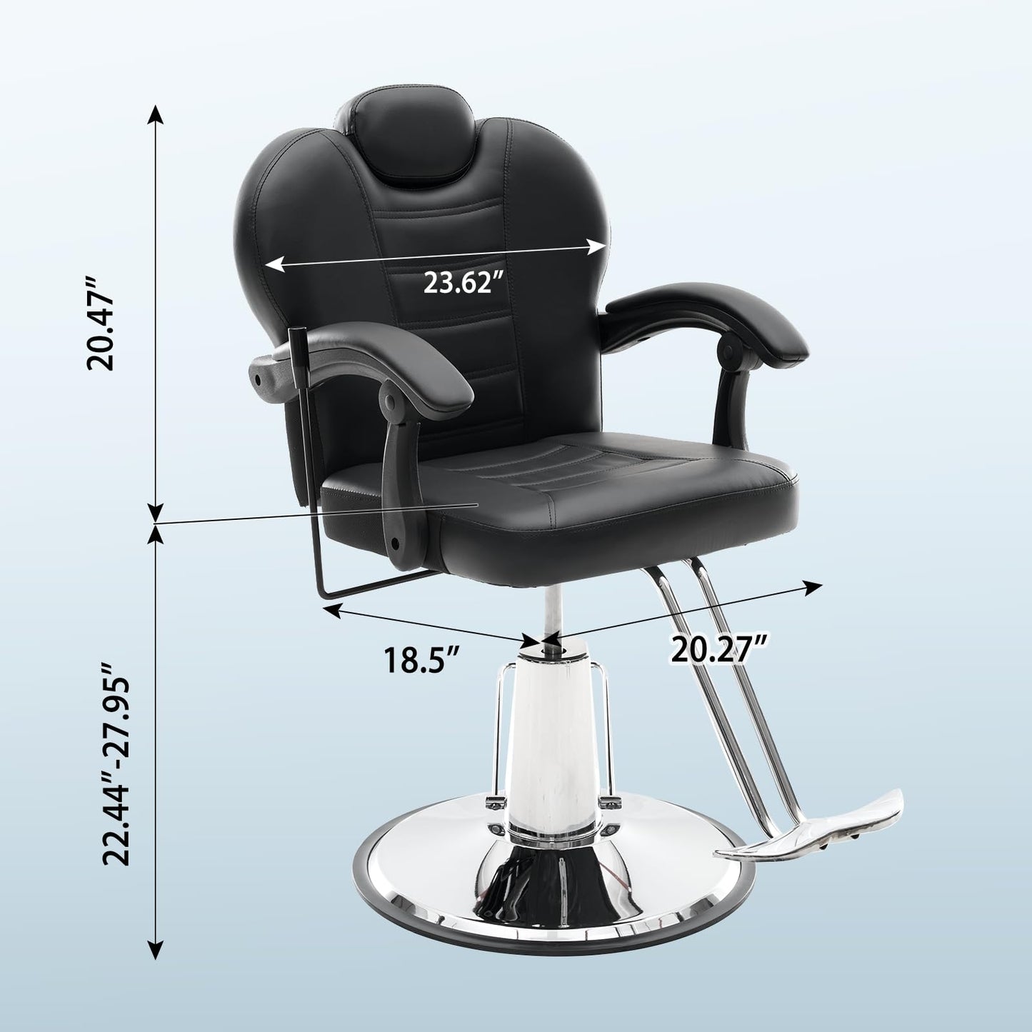 Tatub 90°-135° Reclining Salon Chair for Hair Stylist, 360° Swivel Barber Chair with Heavy Duty Hydraulic Pump, Adjustable Hair Chair for Barbershop, Home