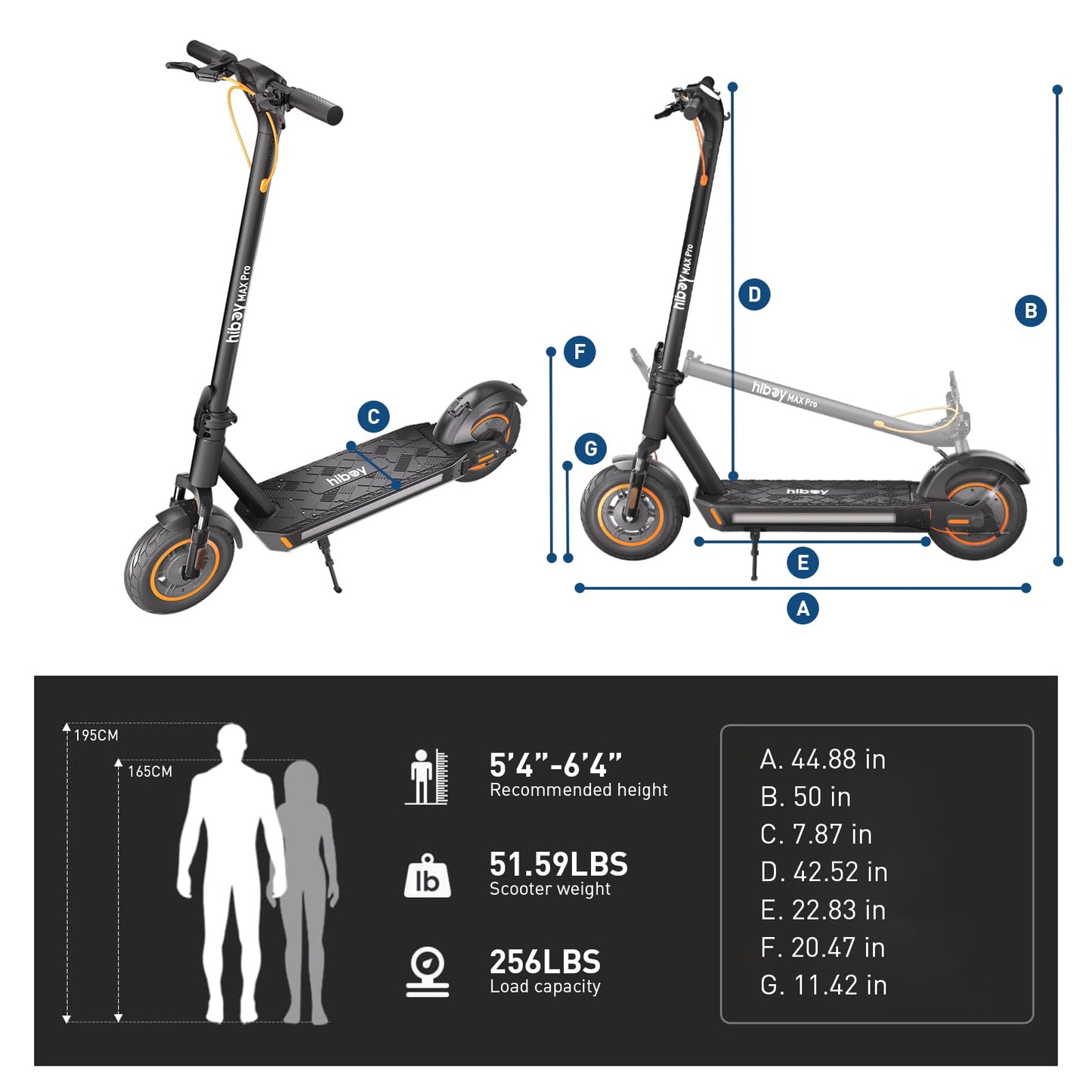 Hiboy MAX Pro Electric Scooter, 46.6 Mi Long Range, 22 MPH Power by 650W MAX Motor, 11'' Pneumatic Tires, Split Hub Design, Dual Suspension, 265lbs MAX Load, Commuting Electric Scooter for Adults