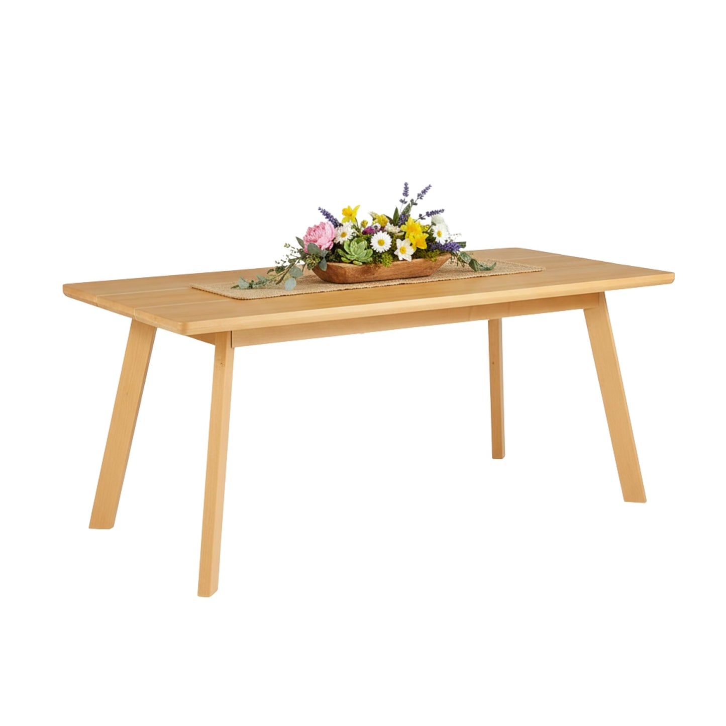 Alaterre Furniture Shelburne Dining Table for 4-6 – Modern Farmhouse 73-Inch Dining Table with Rectangular Wood Top, Solid Birch Legs, and Maple Veneer for Kitchen and Dining Room