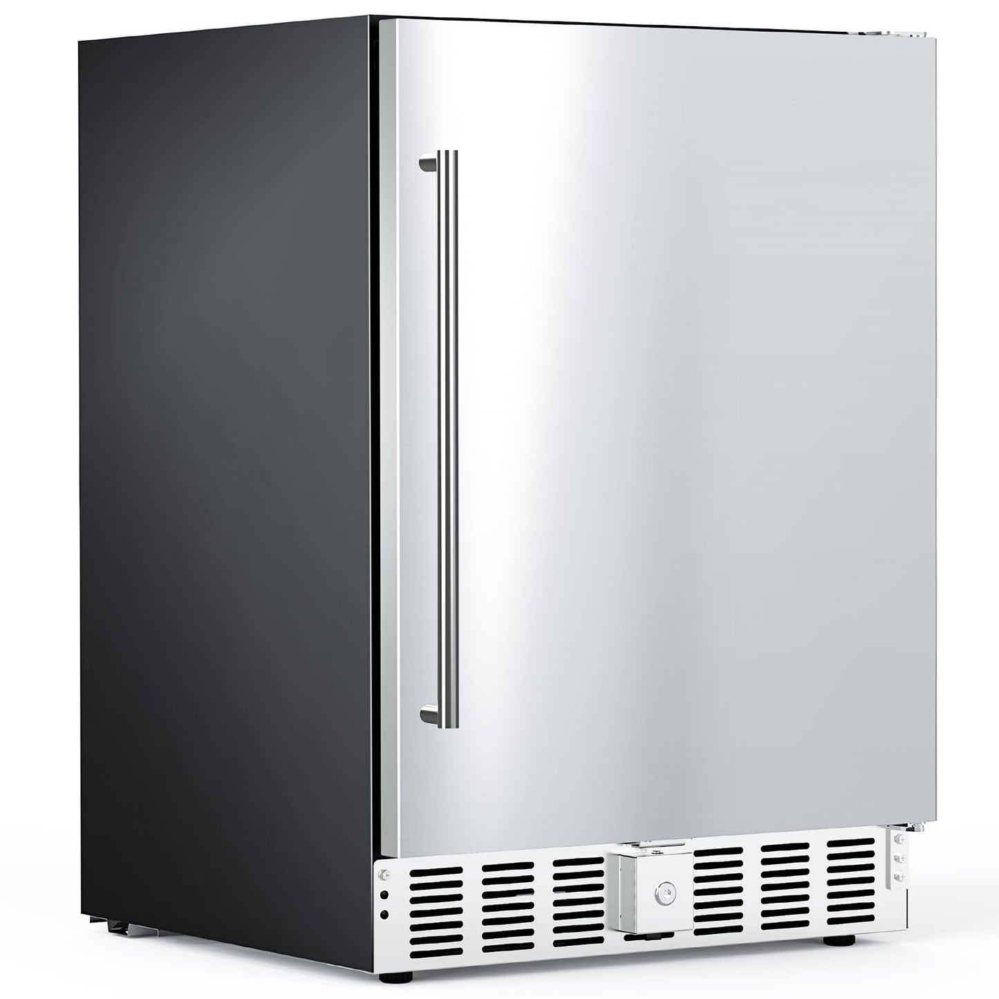 Electactic 24 Inch Beverage Refrigerator, Under Counter Beverage Cooler 180 Cans, Built-in & Freestanding, Outdoor Fridge with Stainless Steel Door, Outdoor Refrigerator for Patio, Home, Kitchen, Bar