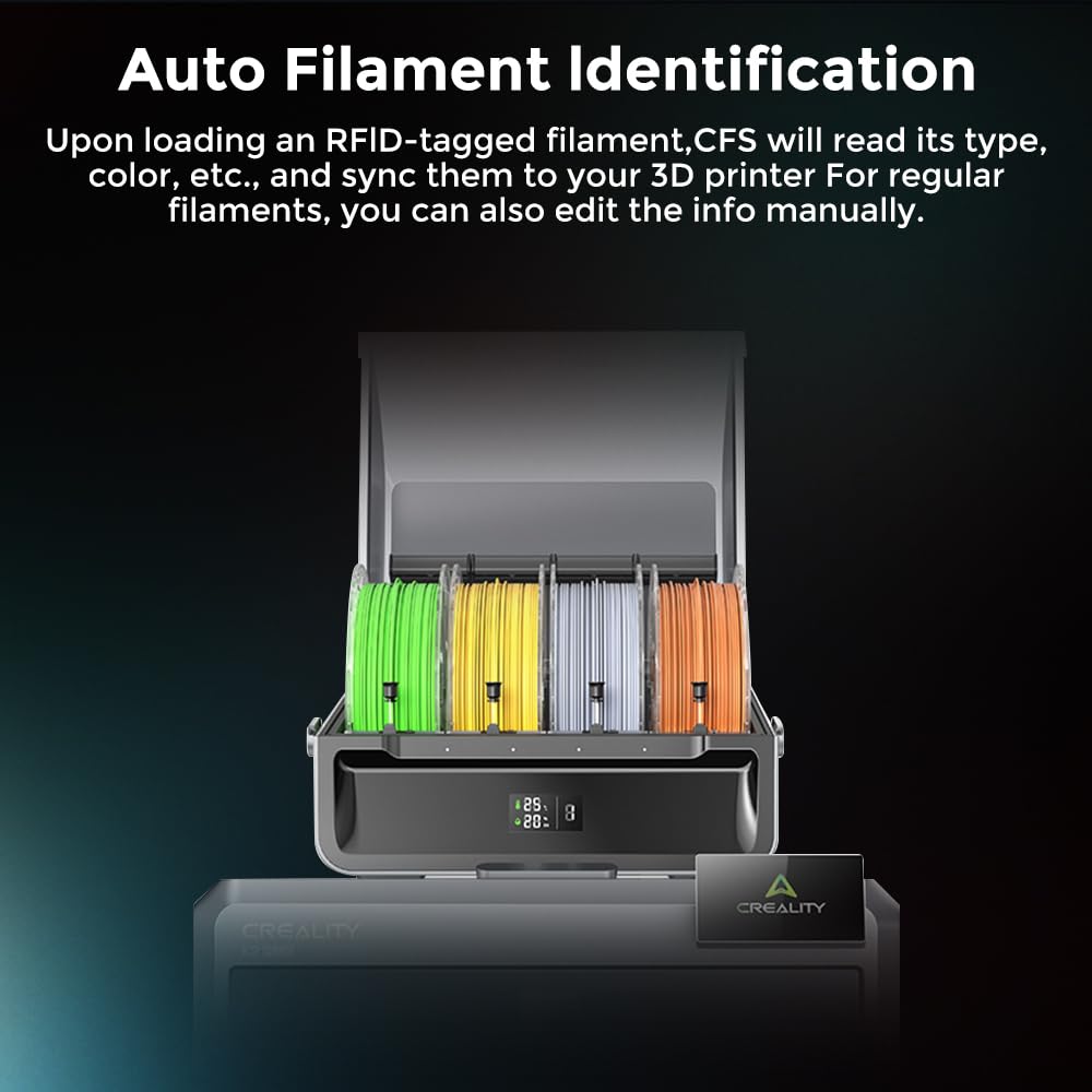 Creality Official CFS Multicolor 3D Printing System - 16 Color Auto-Switch, Anti-Moisture Storage, Upgrade Kit for K1/K1 MAX/K1C/K2/K2 Plus 3D Printers