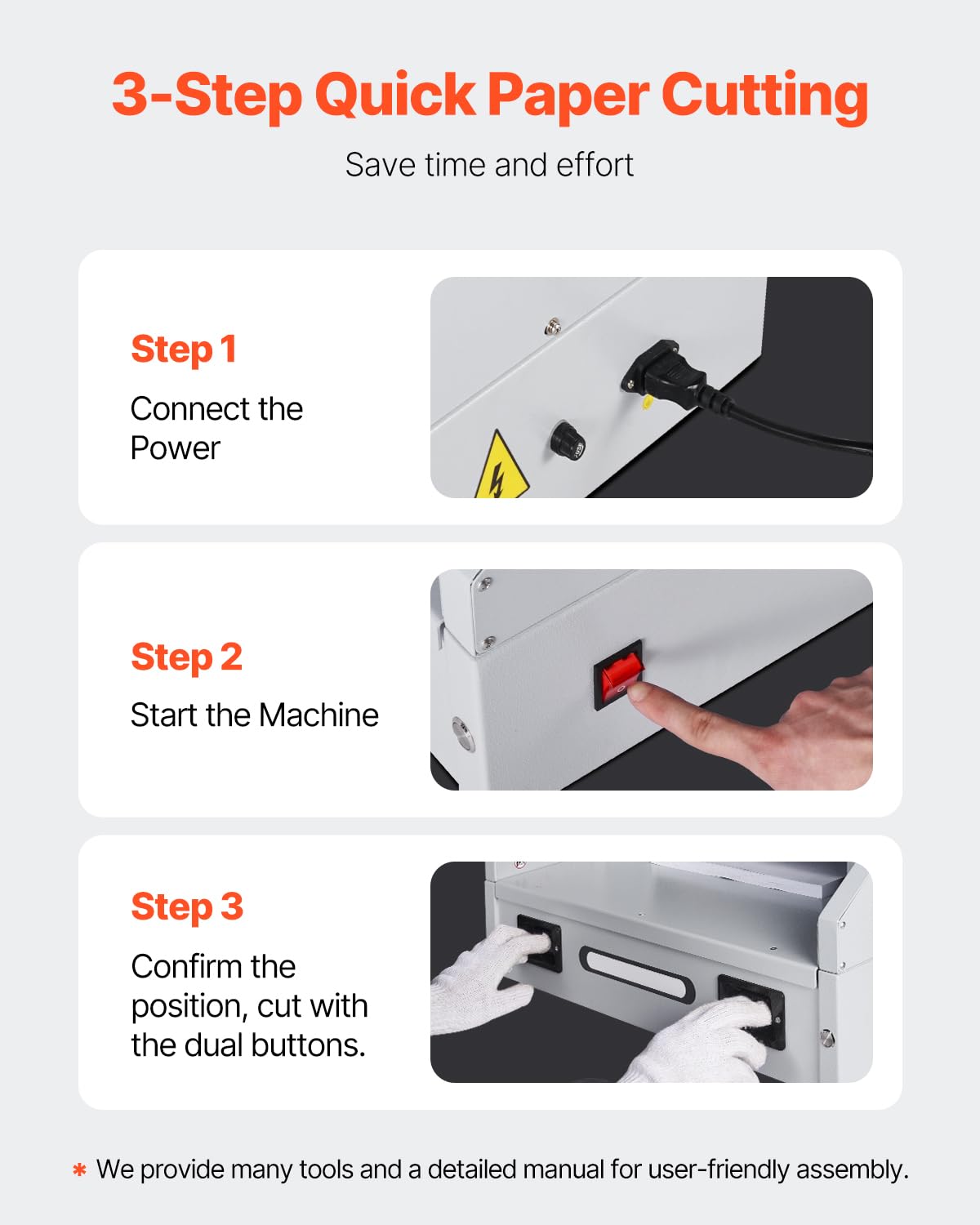 VEVOR Electric Paper Cutter, 300W Heavy Duty Paper Cutter Machine 11.8 in / 330 mm Cutting Width, 1.5 in / 38 mm Cutting Thickness, Electric Guillotine Trimmer with Casters & Infrared Function