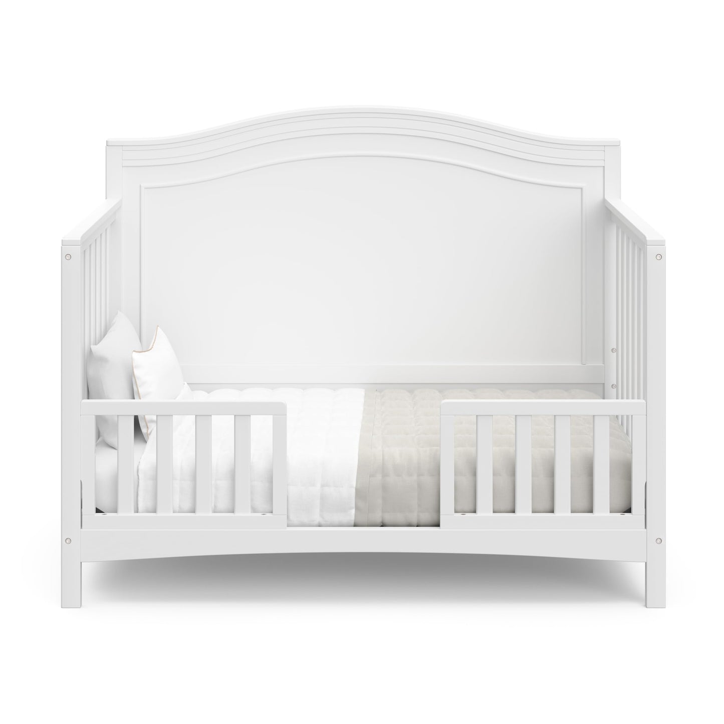 Graco Paris 4-in-1 Convertible Crib – GREENGUARD Gold Certified, Converts to Toddler Bed and Daybed, Fits Standard Full-Size Crib Mattress, Adjustable Mattress Support Base (White)
