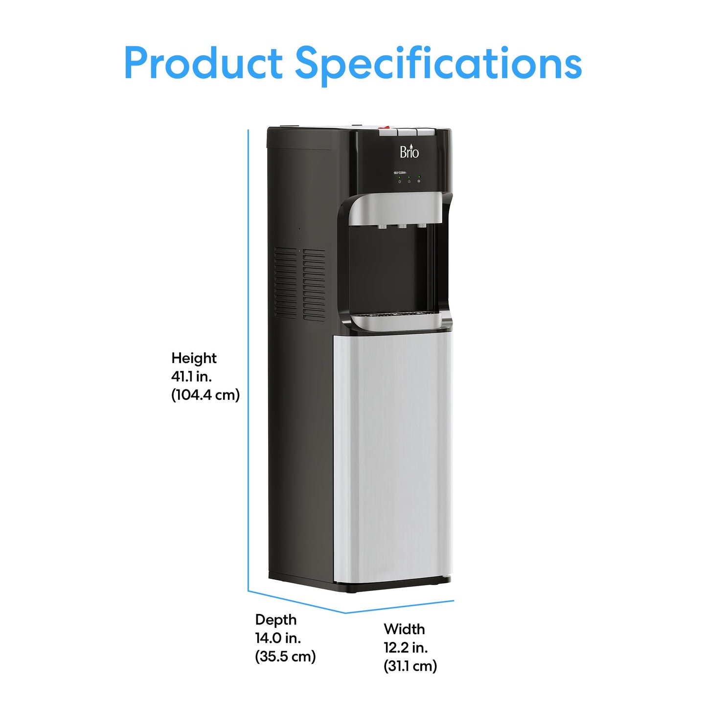 Brio Commercial Grade Bottleless Ultra Safe Reverse Osmosis Drinking Water Filter Water Cooler Dispenser-3 Temperature Settings Hot, Cold & Room Water - UL Approved – Point of Use