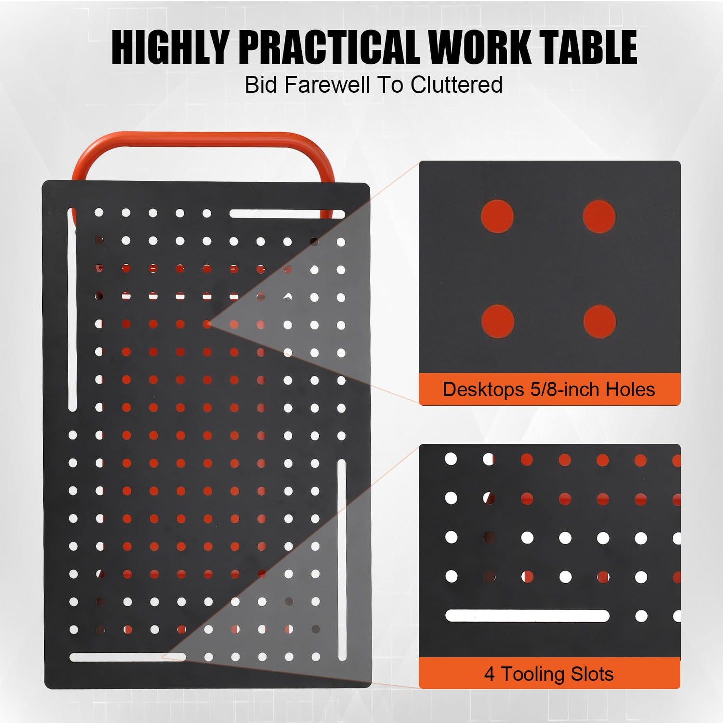 Heavy-Duty Welding Table with Wheels, 36"X24" Portable Welder Workbench with 5/8" Fixture Holes & Storage Panels for Shop & Workshop | Mobile Welding Station & Fabrication Table