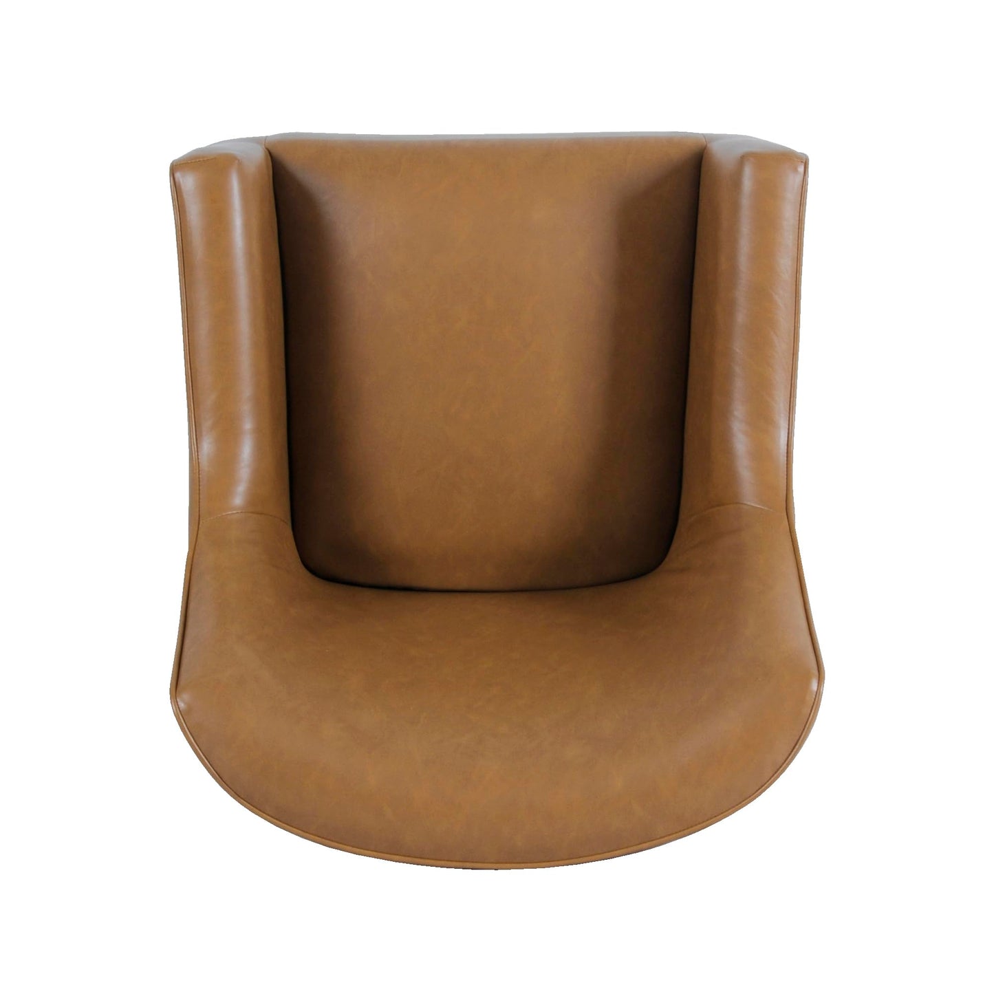 HomePop Modern Accent Chair, Homepop Home Décor, Accent Chairs for Living Room & Bedroom, Fabric Reading Living Room Side Chair, Single Sofa with Lounge Seat and Metal Legs- Carmel Faux Leather