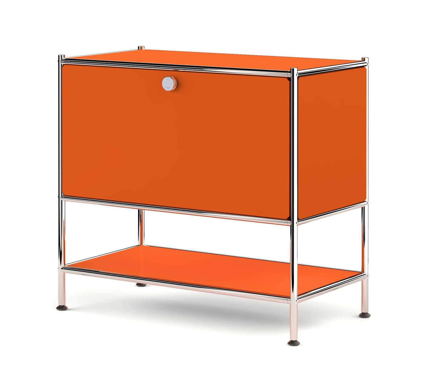 Simplink Metal Sidetable with Flap Door, 27.5" Height - DIY Modern Furnishing for Home, Office, Foyer, Bedroom - Night Stand, Book Shelf, Bookshelf, Cube Storage Organizer, Bedside Table (Orange)