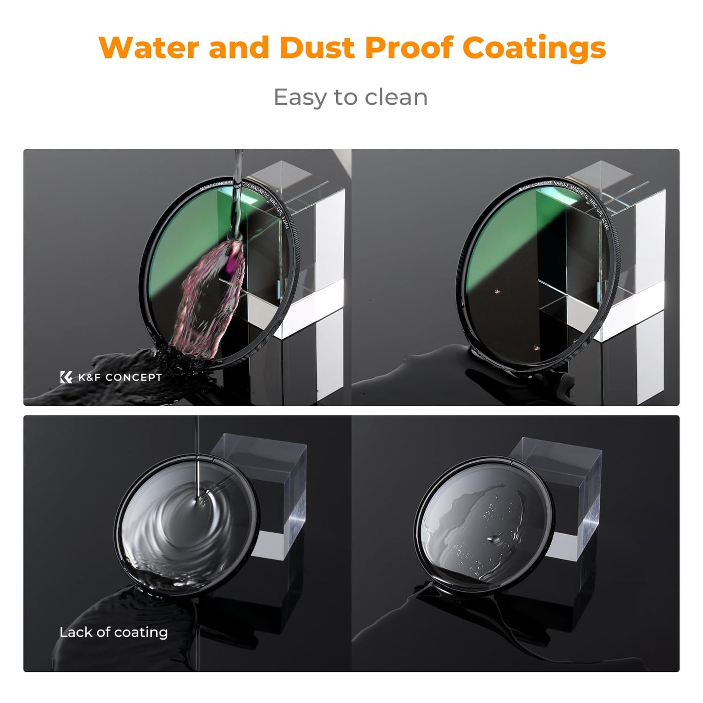 K&F CONCEPT 95mm Magnetic MCUV CPL Fixed ND1000 Magnetic Basic Ring 4-in-1 Lens Filters Kit with 28 Multi-Coatings for Camera Lens (Nano-X Series)