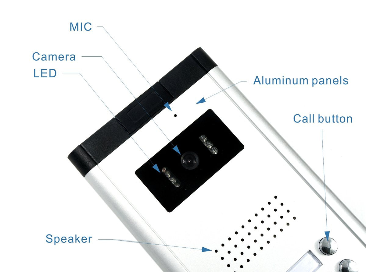 AMOCAM 3 Units Apartment Video Intercom System, 7 Inch Monitor Wired Video Doorbell Door Phone Kits, Indoor Outdoor IR Camera, Monitoring, Unlock, 2 Way Intercom for 3-Household Home Apartment