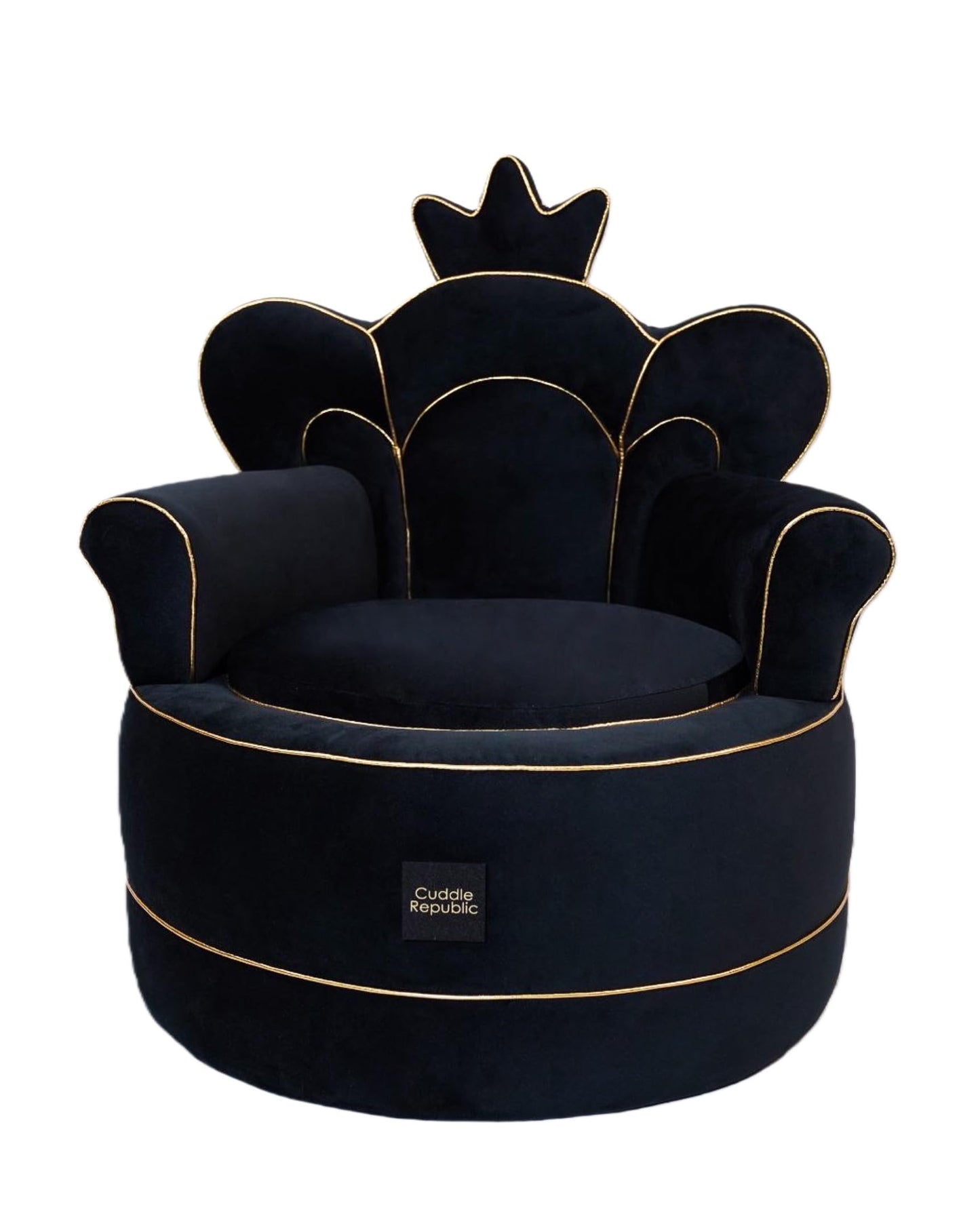 Cuddle Republic Premium Pet Sofa – Holland Velvet Dog and cat Throne Chair, Black & Gold Design, Cozy & Soft, Scratch-Resistant & Durable, Perfect for Home Décor & Pet Lovers