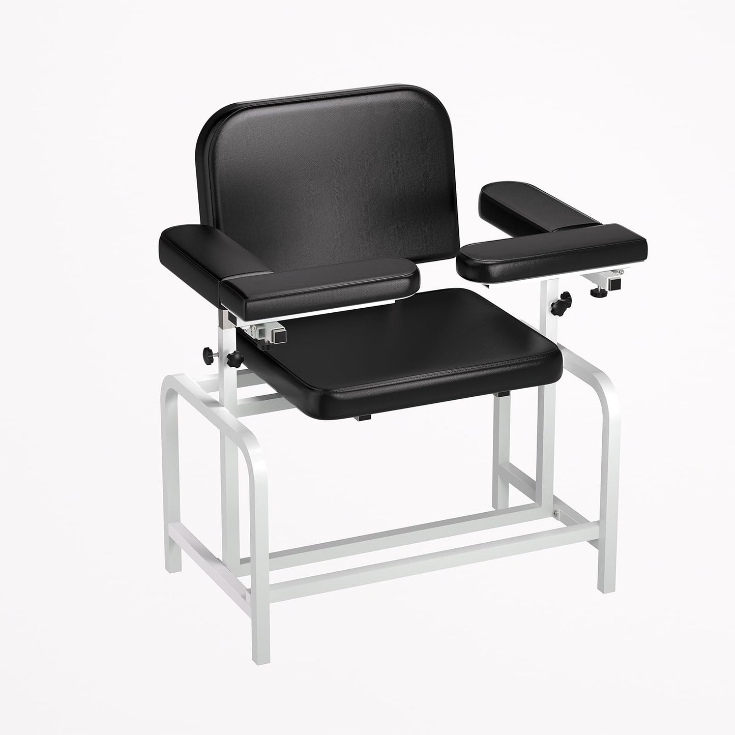 Metateel Blood Drawing Phlebotomy Chair with Adjustable Armrest - Extra Large Comfortable Padded Medical Chairs for Hospital Clinic Lab Medical Facilities (Black)