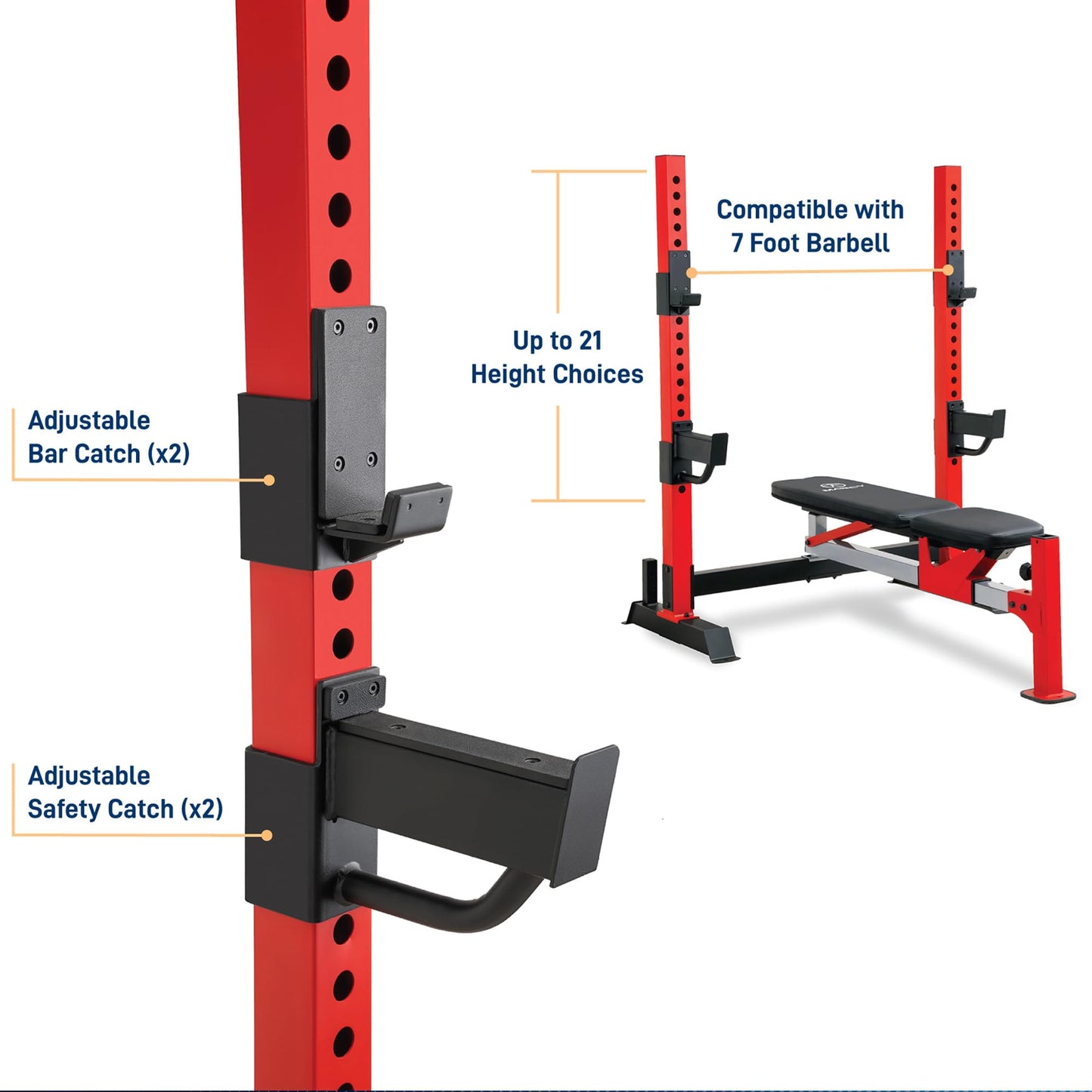 Marcy Deluxe Olympic Weight Bench with Adjustable Back and Bar Catch