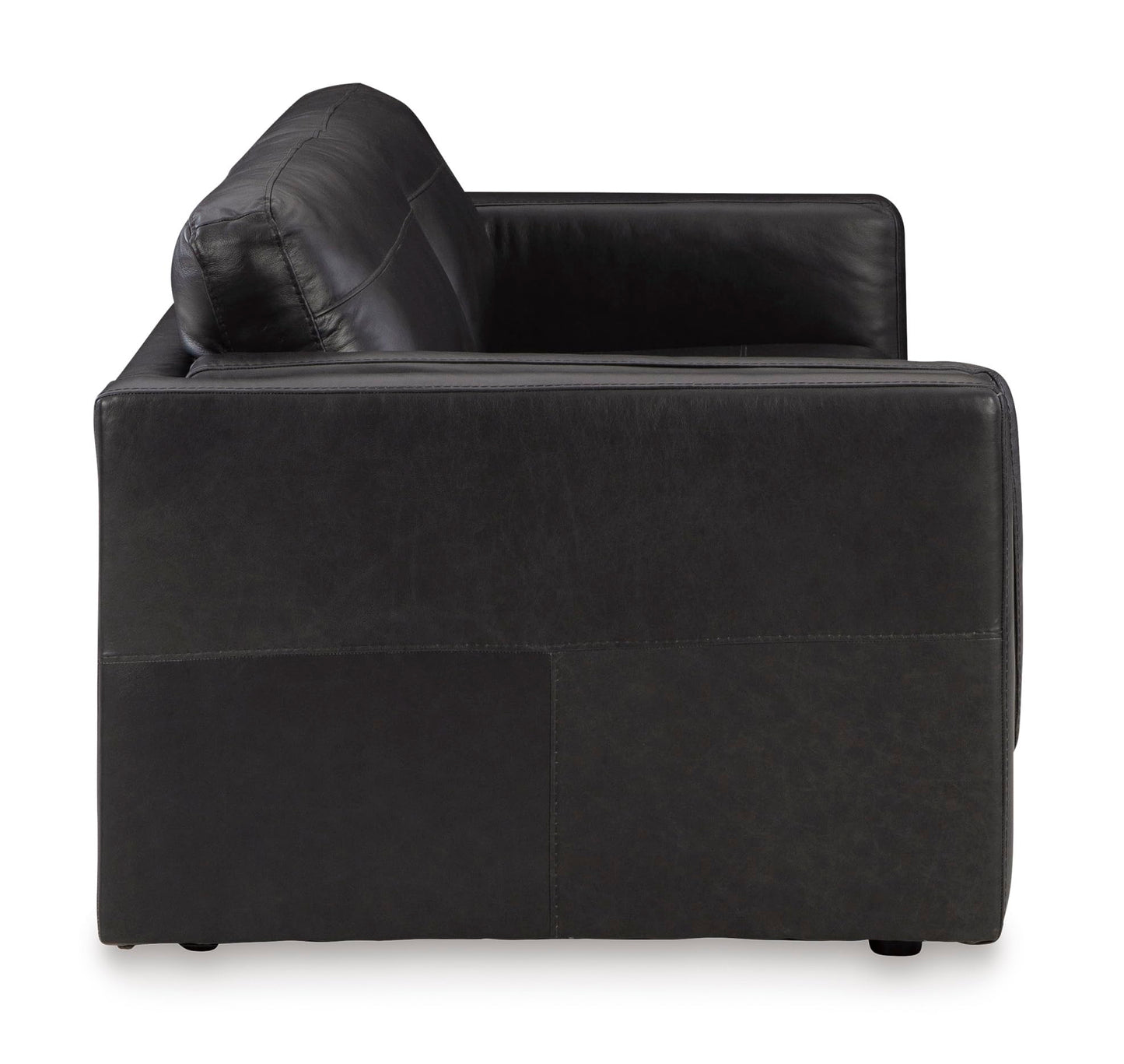 Signature Design by Ashley Amiata Modern Leather Match Sofa with Non-skid Legs, Black