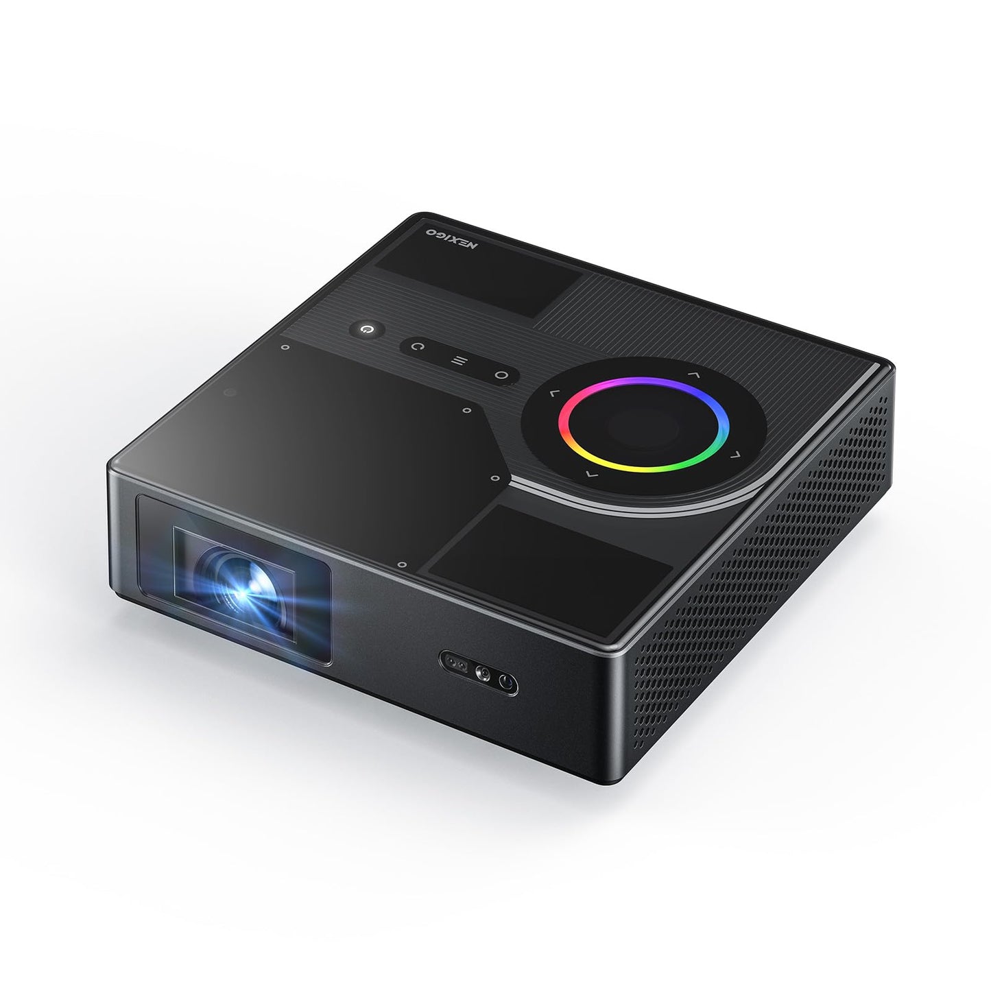 NexiGo Nova Mini, Portable Laser Projector, Google TV w/Netflix, 1080p FHD, 1200 Lumens, 15000:1 Contrast w/SAE, 3D, Auto Setup, 150" Display, 8W Dolby Audio, Portable for Home & Outdoor