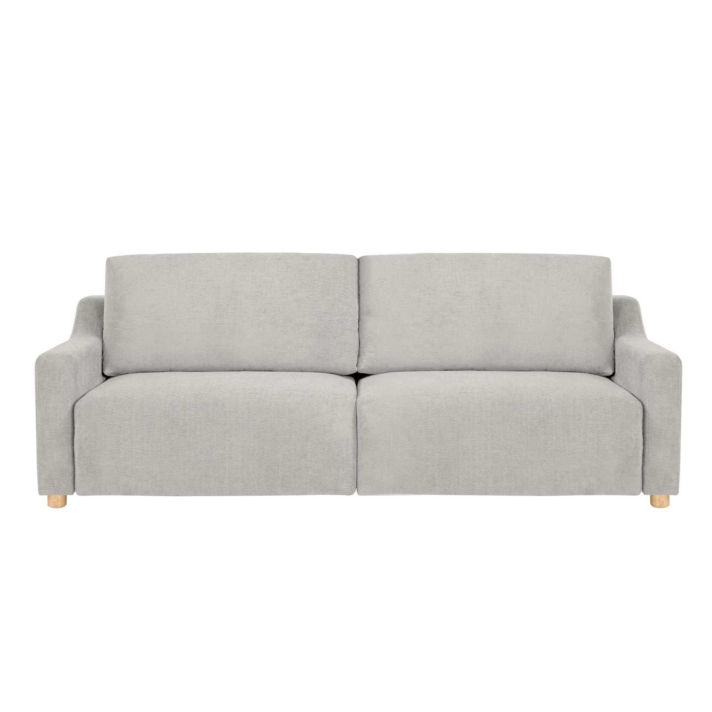Serta Glendale 90.2" Queen Size Wall-Hugging Convertible Sofa, Dreamcoil Comfort, Chenille Fabric, Cream