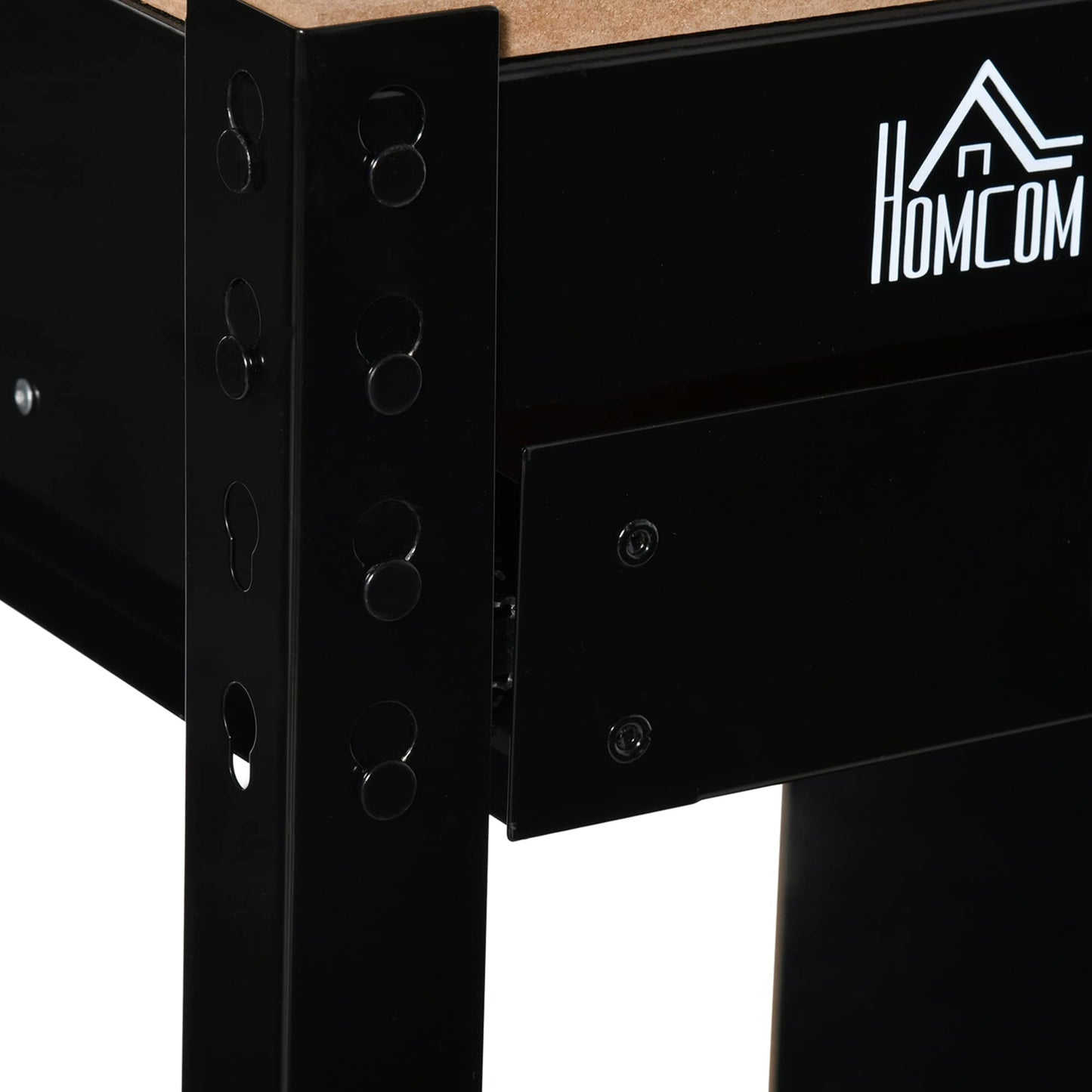HOMCOM Multipurpose Workbench, Workshop Tool Table with Storage Cabinet with Lock and Keys, Slide Drawer, Peg Board