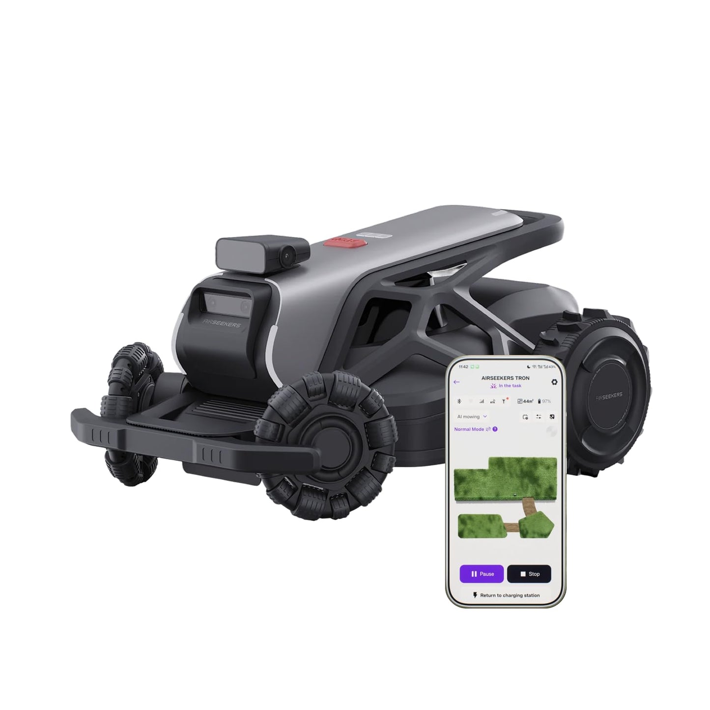 AIRSEEKERS TRON Robot Lawn Mower,Wire-Free Robotic Lawnmower
